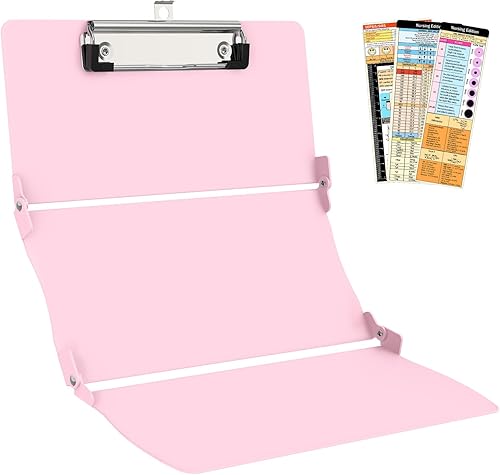 Trustnice Portapapeles de enfermería plegable, edición de bricolaje, hojas de trucos médicos, de aluminio, 3 capas, portapapeles plegables, tamaño