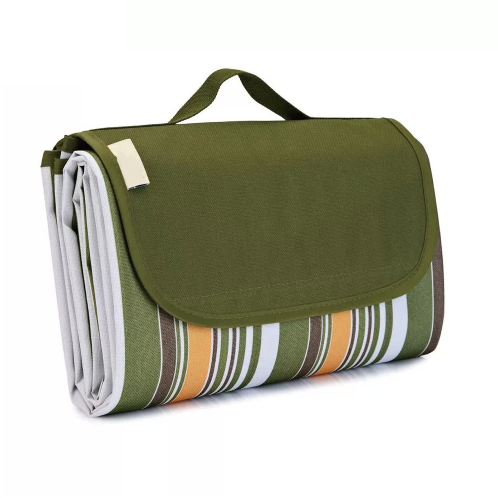 DOTBUY-SHOP Picnic Blanket Waterproof Sandproof Large Picnic Mat Outdoor Rugs Washable Foldable Lightweight Beach Blanket Beach Mat for Beach Travel Camping Garden Patio (ArmyGreen,80x145cm) — image 1