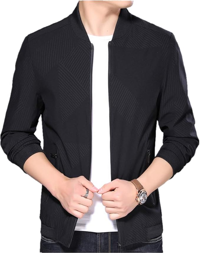 Amazon Forenjoy ジャケット メンズ スタジャン メンズ ジャンパー スタジアムジャンパー スポーツジャケット 立ち襟 アウター ブルゾン カジュアル ライトアウター 薄手 春服 着回し メンズファッション コート ジャケット 通販