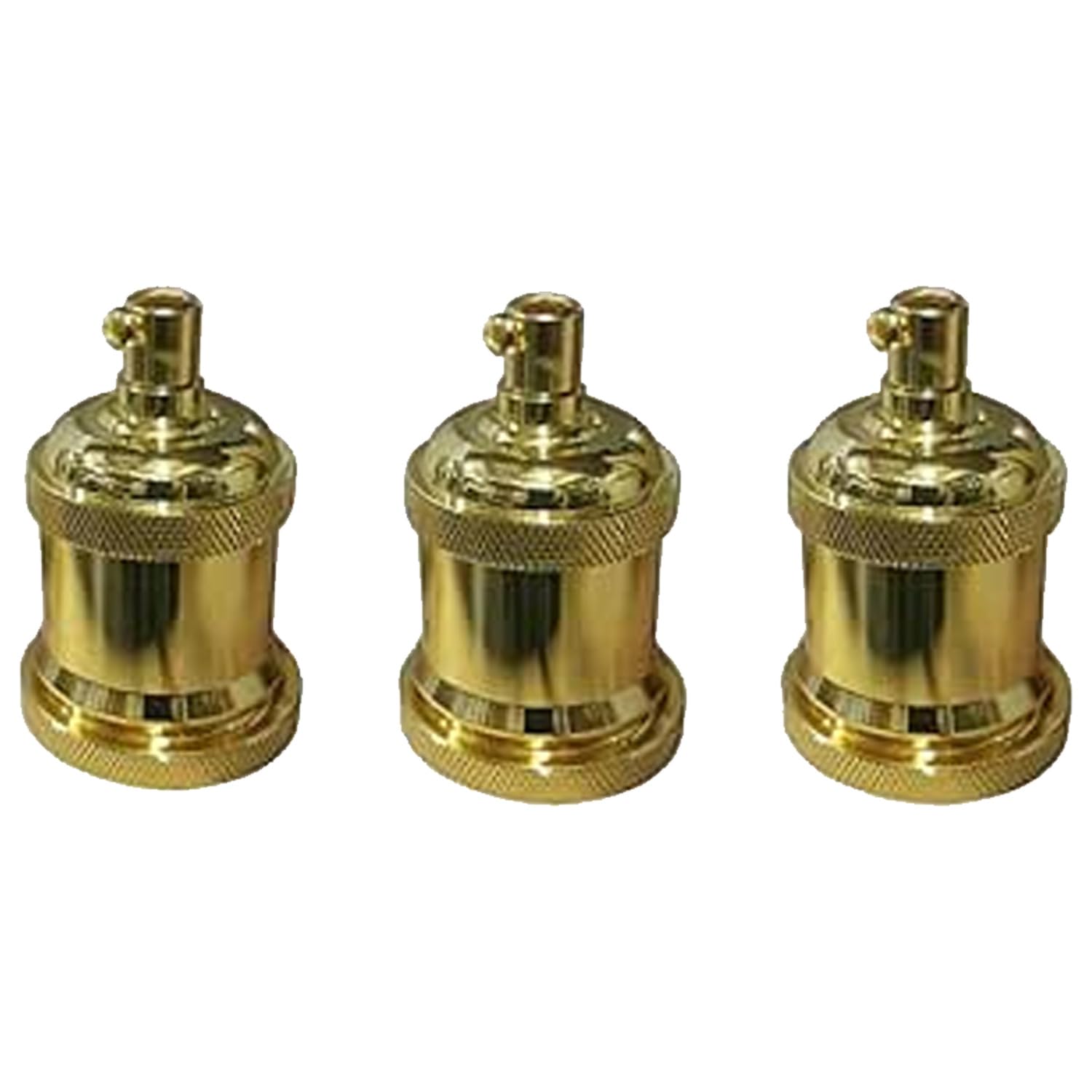 LEDSone E27 Vintage Solid Bulb Socket Ceramics Lamp Holder Edison Screw Light Bulb Socket Adapter Ideal for Vintage Edison Filament Bulbs Antique metal — image 1