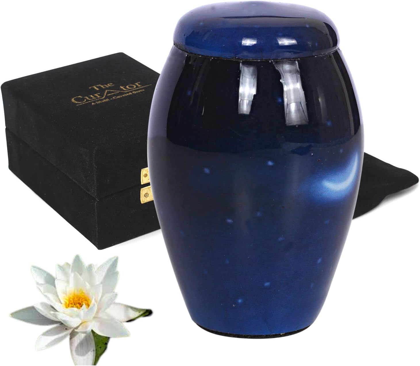 Small Urn for Ashes Half Moon & Stars Mini Ash Urn with Free Premium