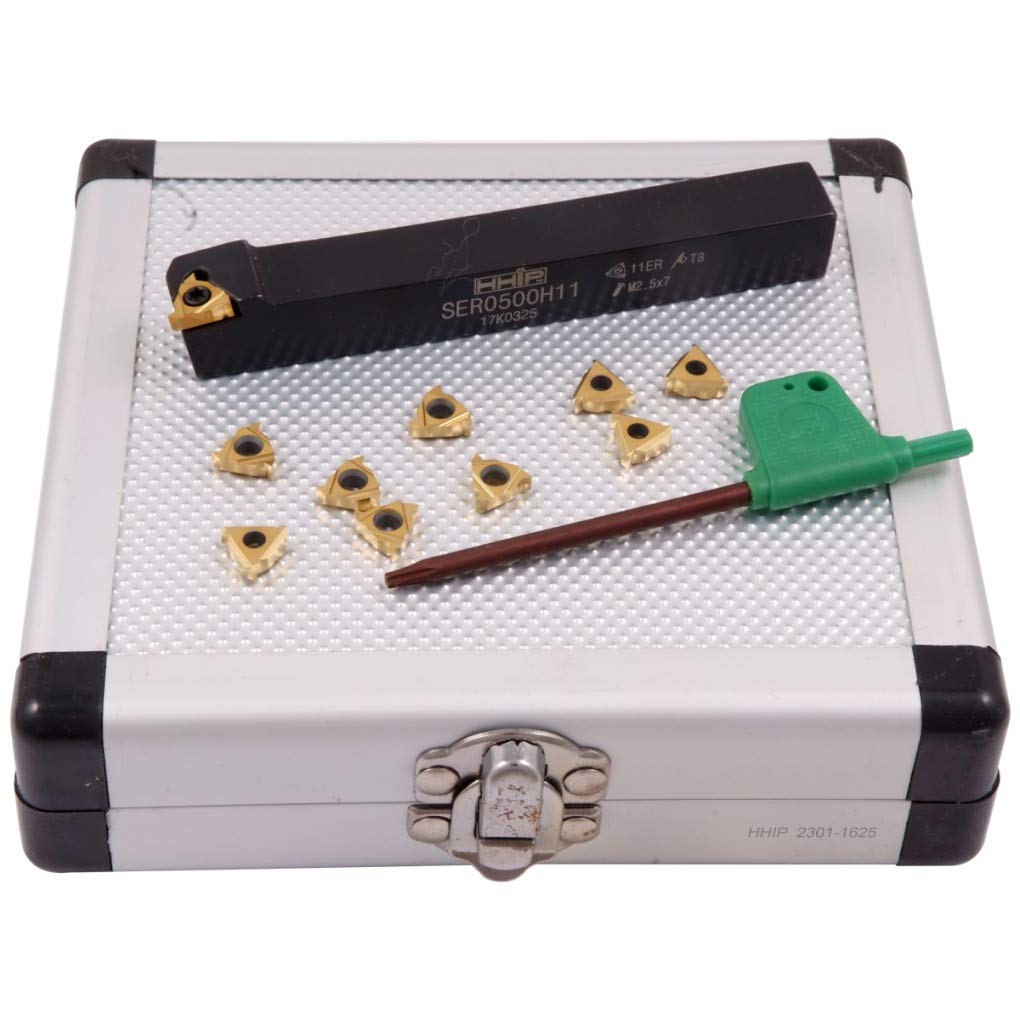 HHIP 2301-1625 External Indexable Threading Tool Holder and Insert Kit, 1/2"