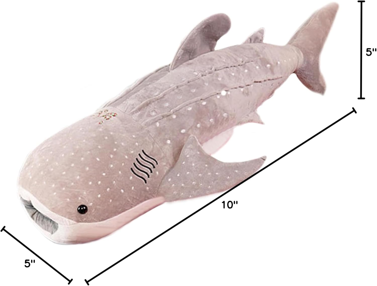 48 Inch Giant Gray Whale Shark Stuffed Animal Cuddly Whale Shark Plushie Shark Plush Pillow for Kids and Adults, Ocean Animal Gift for Shark Lovers