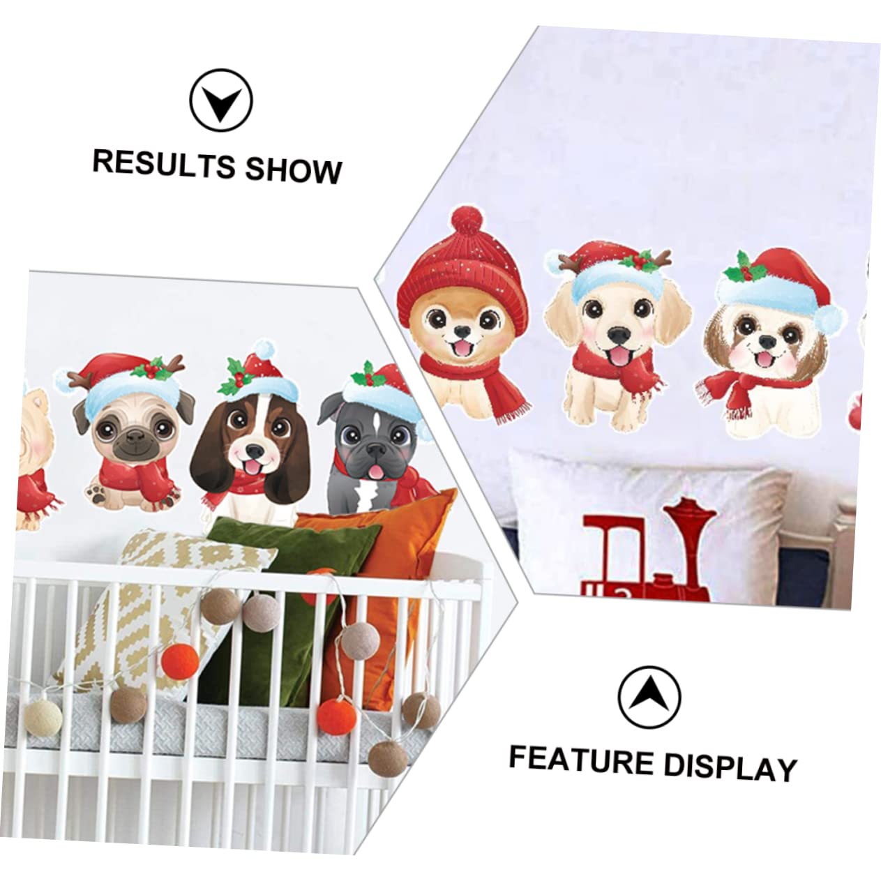 POPETPOP 5 Fogli Vetrofanie Natalizie Cartone Animato Decorazioni Natalizie Adesivi Per Cani Di Natale Adesivi Per Cuccioli Invernali Adesivo Murale Natalizio Cane Parete Pvc