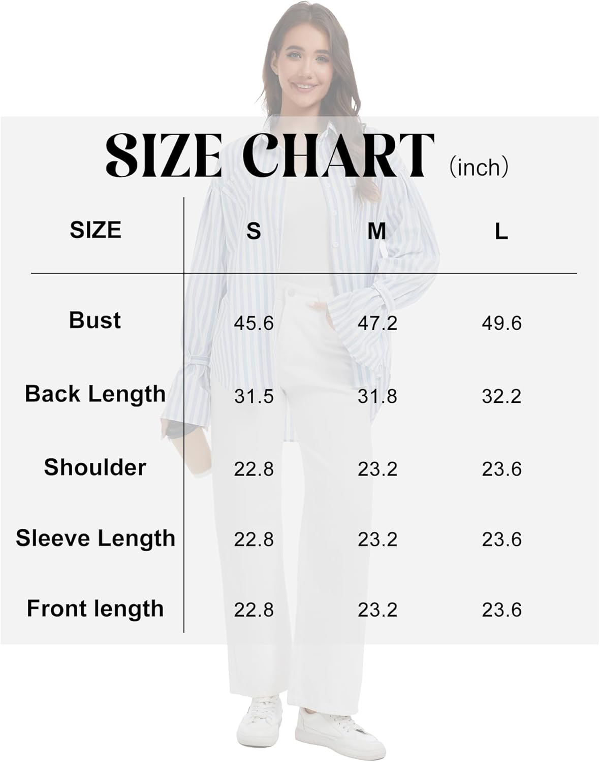 Women Striped Button Down Shirt Casual Oversized Blouse Boyfriend Lantern Sleeves Collared Work Top with Pocket - Image 7