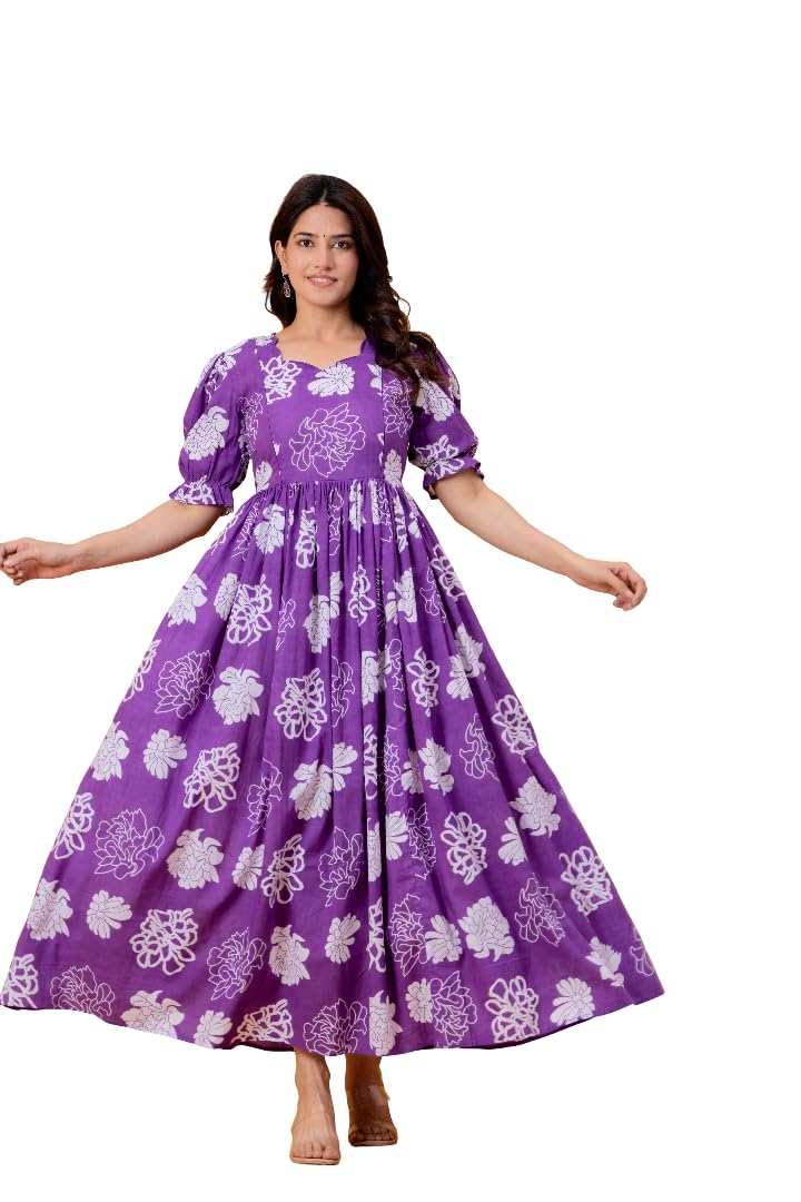 Cotton Maternity Feeding Kurta | Floral Printed Feeding Dress for Women with Zipper-image-14