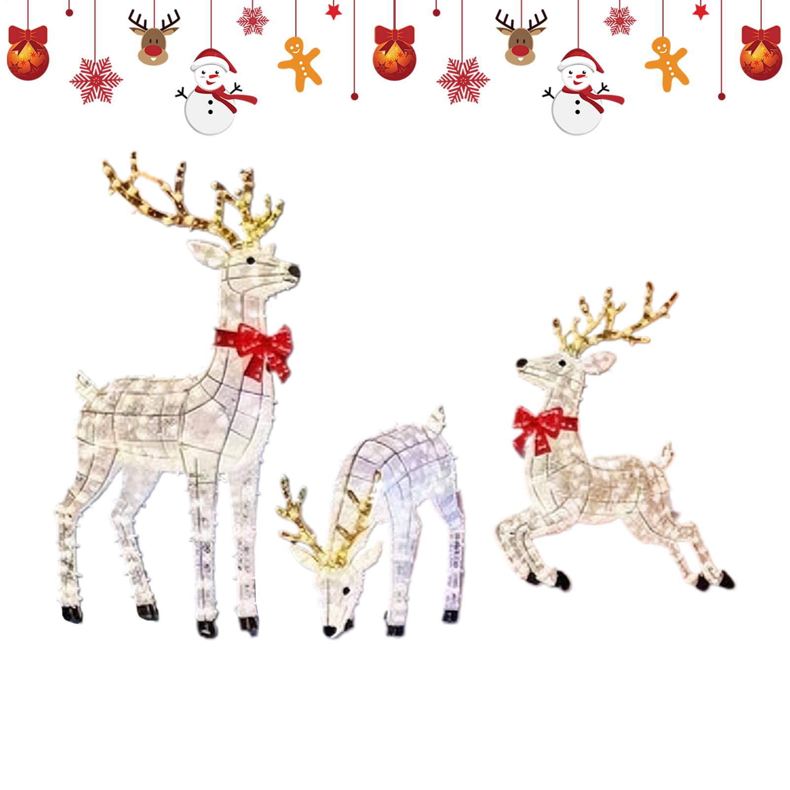 Lumières de renne d'hiver à offrir pour embellir la pelouse et le jardin des amis aux vacances