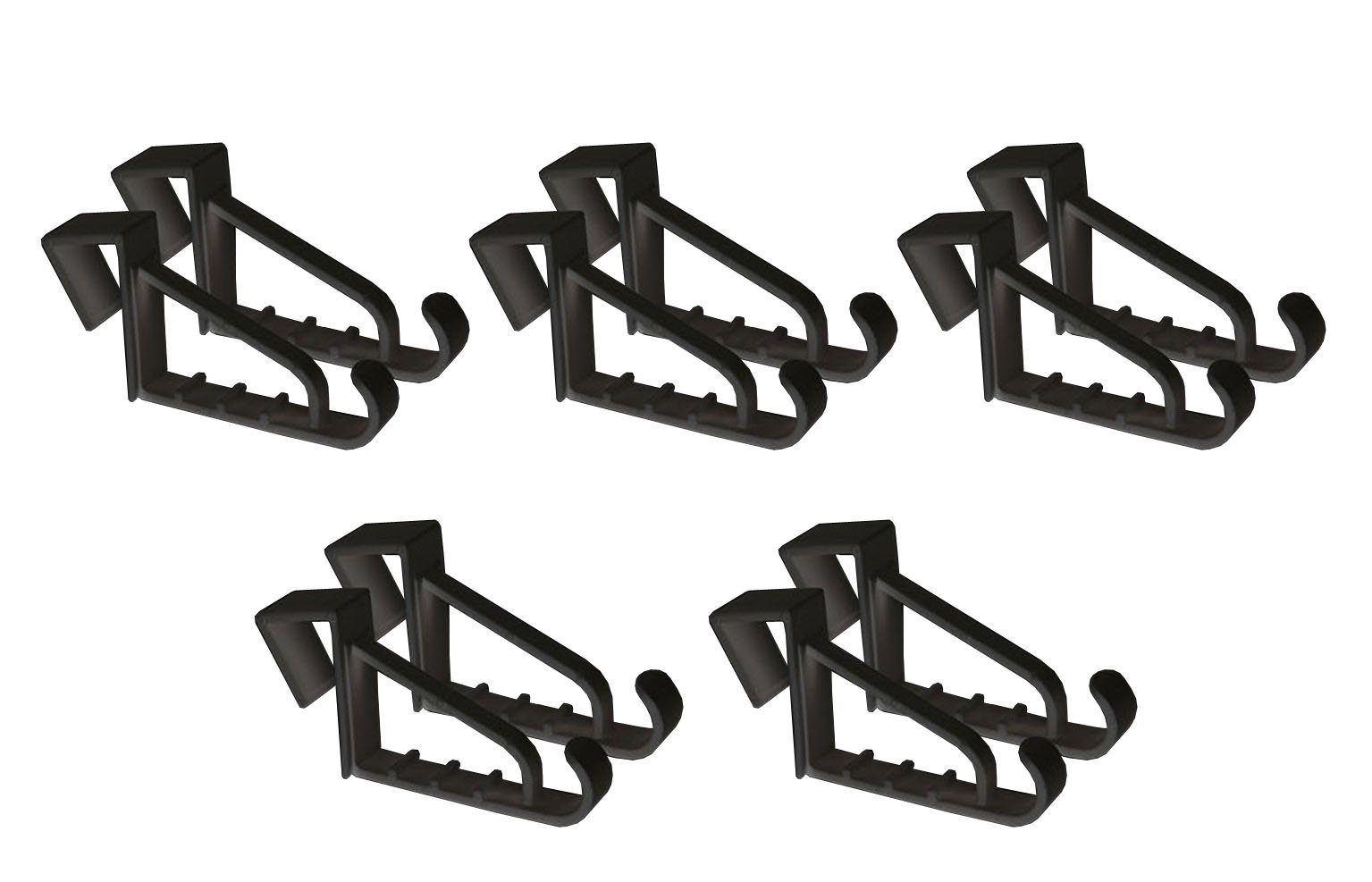 Set of 10 Black Home Brand Over The Door Hooks