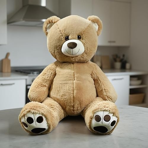 Miniatura 3 de Anico Oso de peluche gigante de 36 pulgadas de alto 3 pies con patas bordadas y cara sonriente