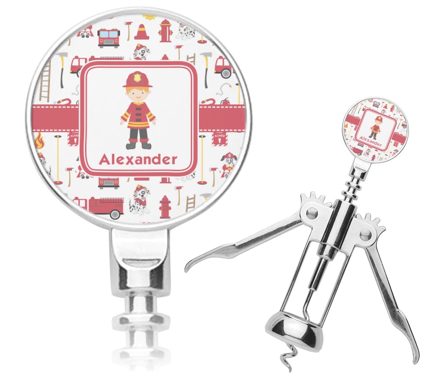 Personalized Firefighter Character Corkscrew