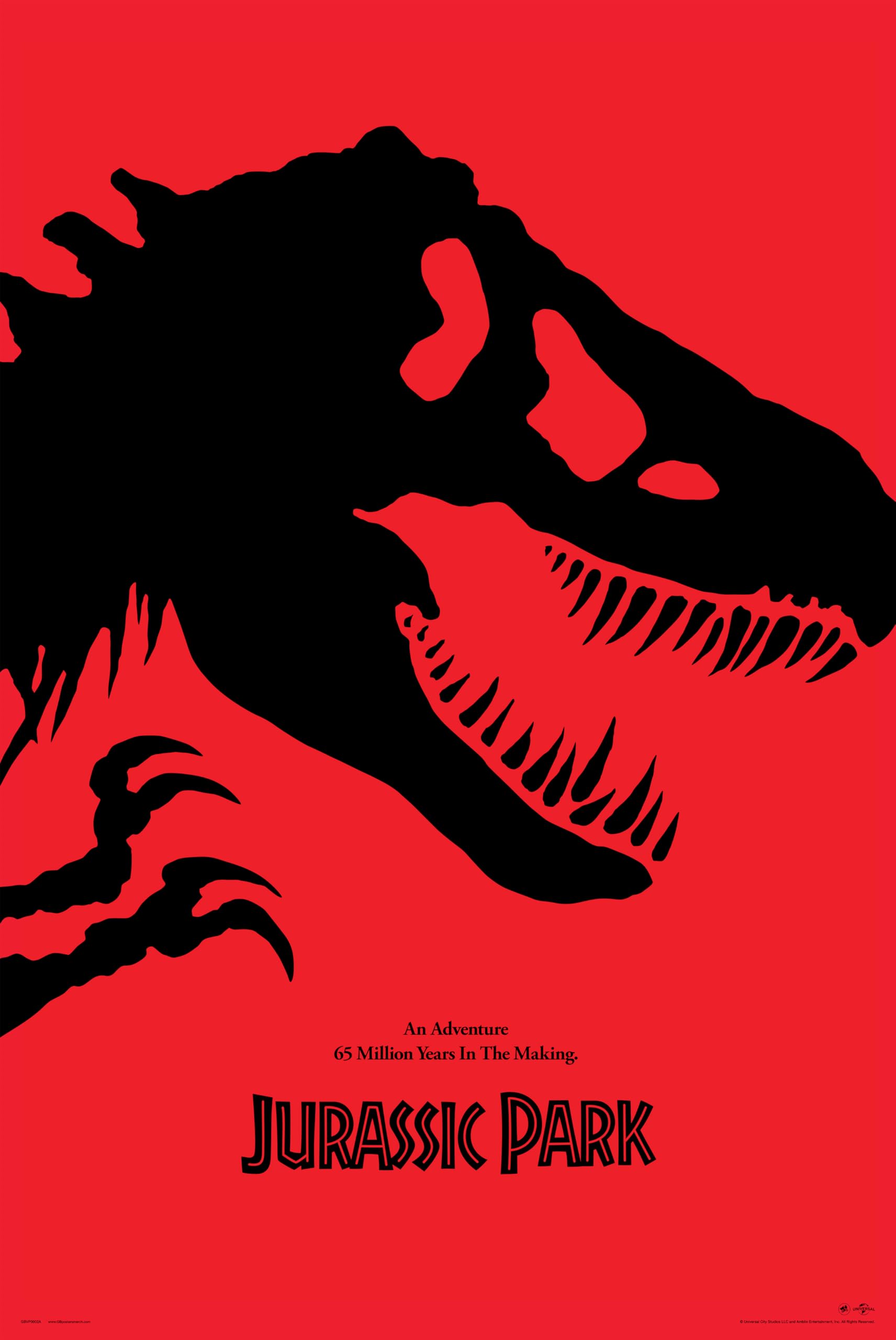 GB Posters Jurassic Park Red Poster - Wall Art - Shipped Rolled - Art Poster - Posters & Prints (61 x 91.5cm, Unframed, Glossy Film)