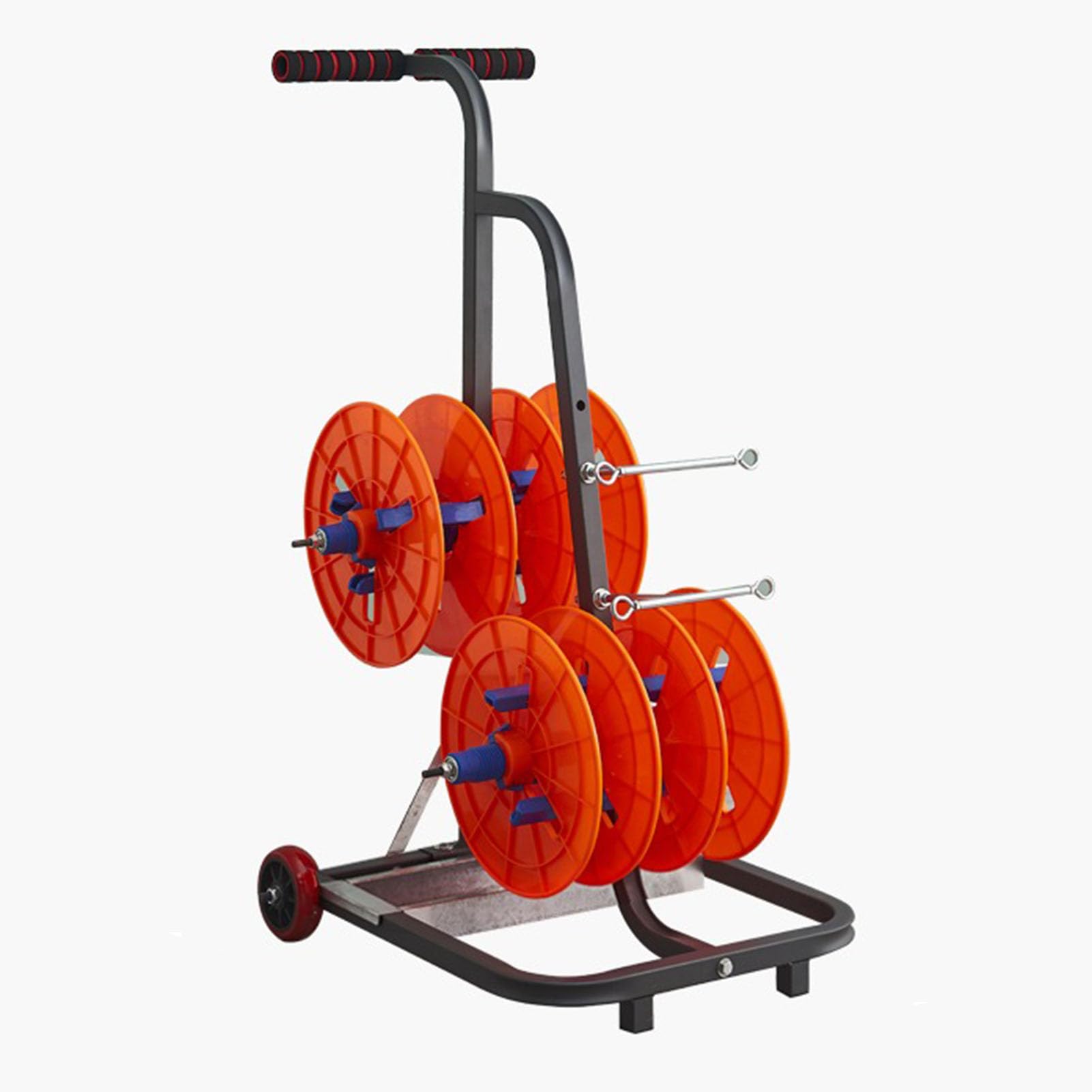 Carrello portacavi portatile, Distributore per avvolgicavo multi-bobina per impieghi gravosi con vassoio portaoggetti, Supporto per avvolgicavo multi-asse, Carrello porta-bobina per cavi elettrici