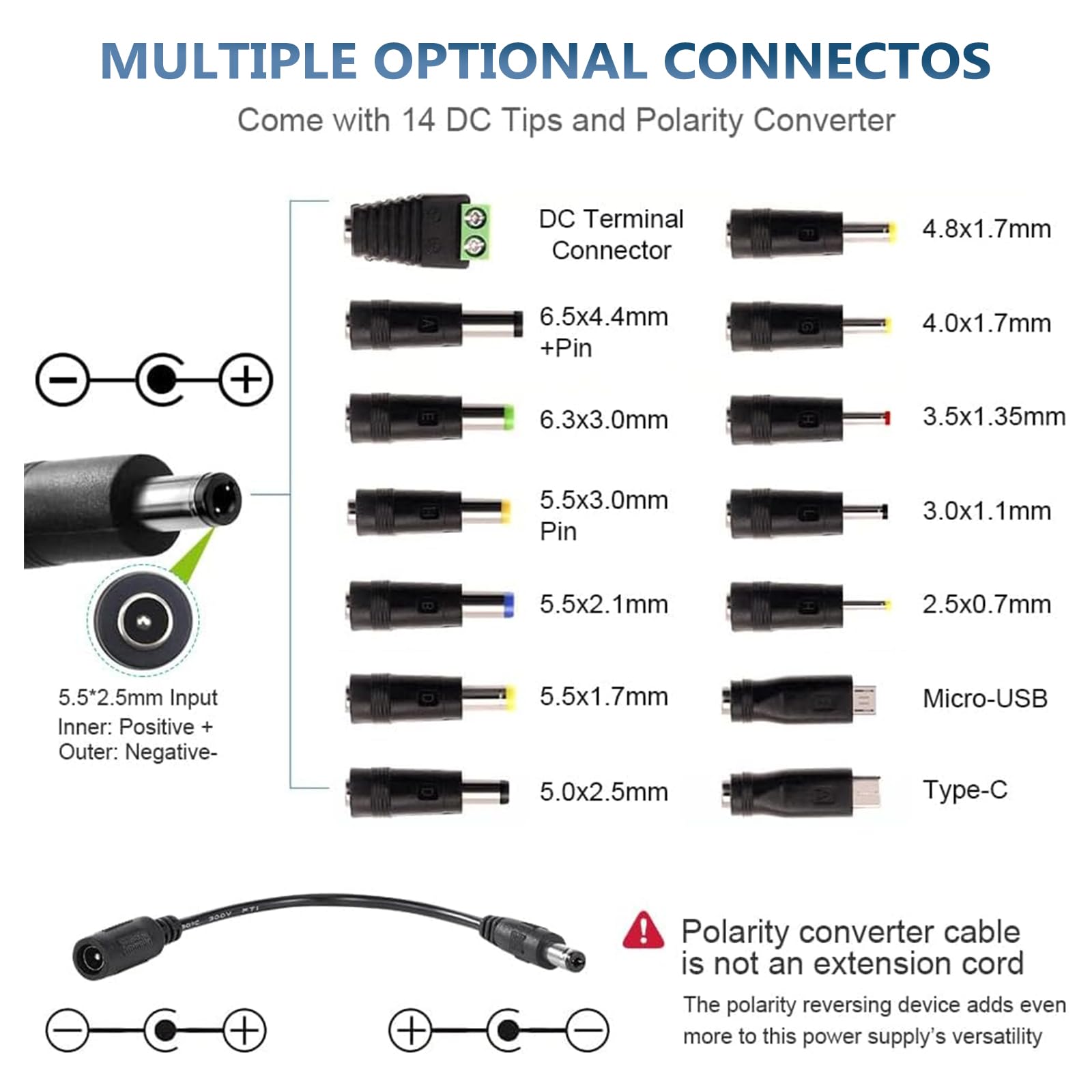 3V-24V 6A 144W Einstellbar Netzteil Universal Netzteiladapter verstellbarer Netzadapter 100V-240V AC to DC mit LED Spannungsanzeige und 14 Tipps für Haushaltselektronik, 6000mA MAX