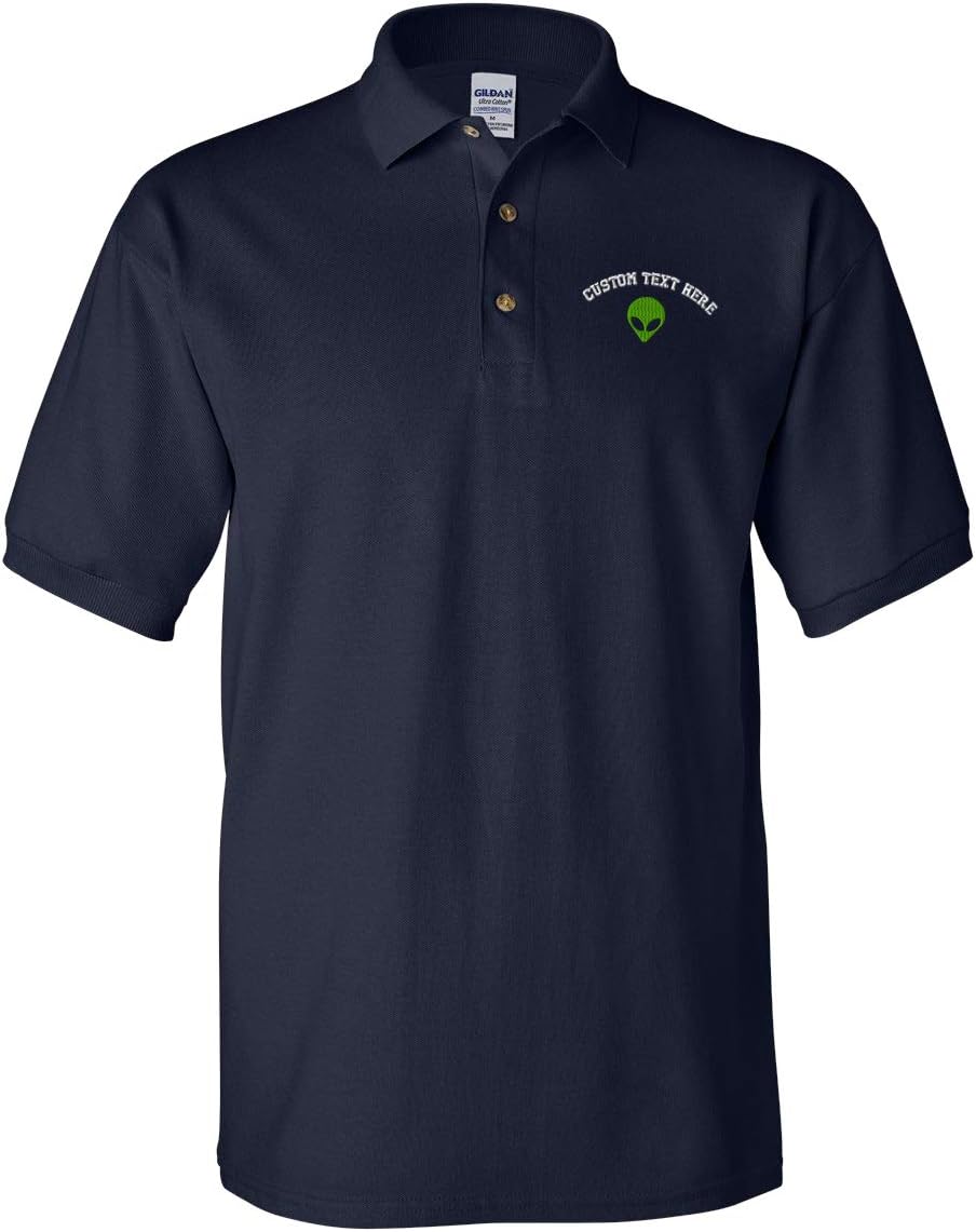 Custom Polo Shirt Alien A Embroidery Design Cotton Golf Shirt for Men