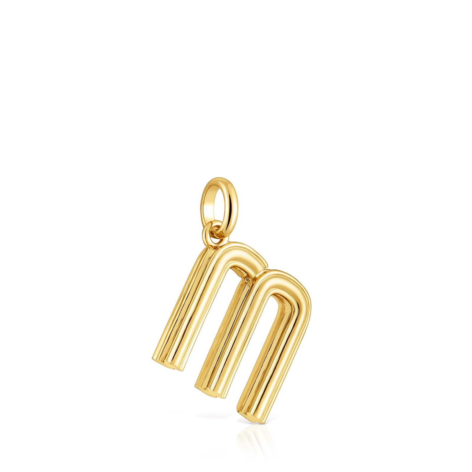 TOUS Colgante para Mujer Mediano Letra M con Baño de Oro 18 Kt sobre Plata de Primera Ley, Colección Alphabet