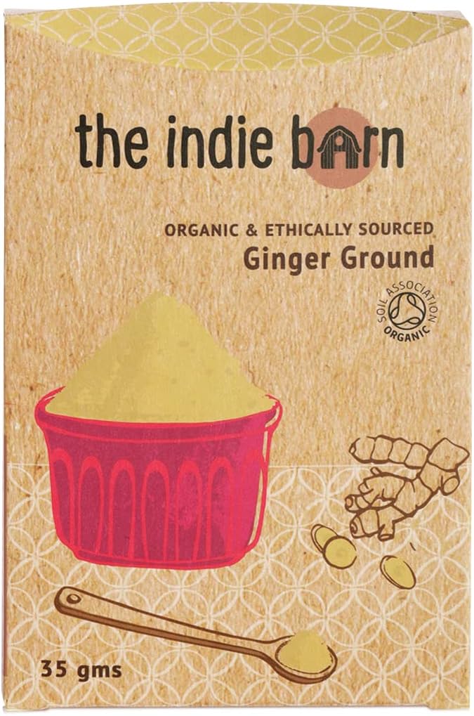 The Indie Barn Organic and Ethically Sourced Ginger Ground or Ginger Powder 35g| Antioxidants & Anti-inflammatory Packed
