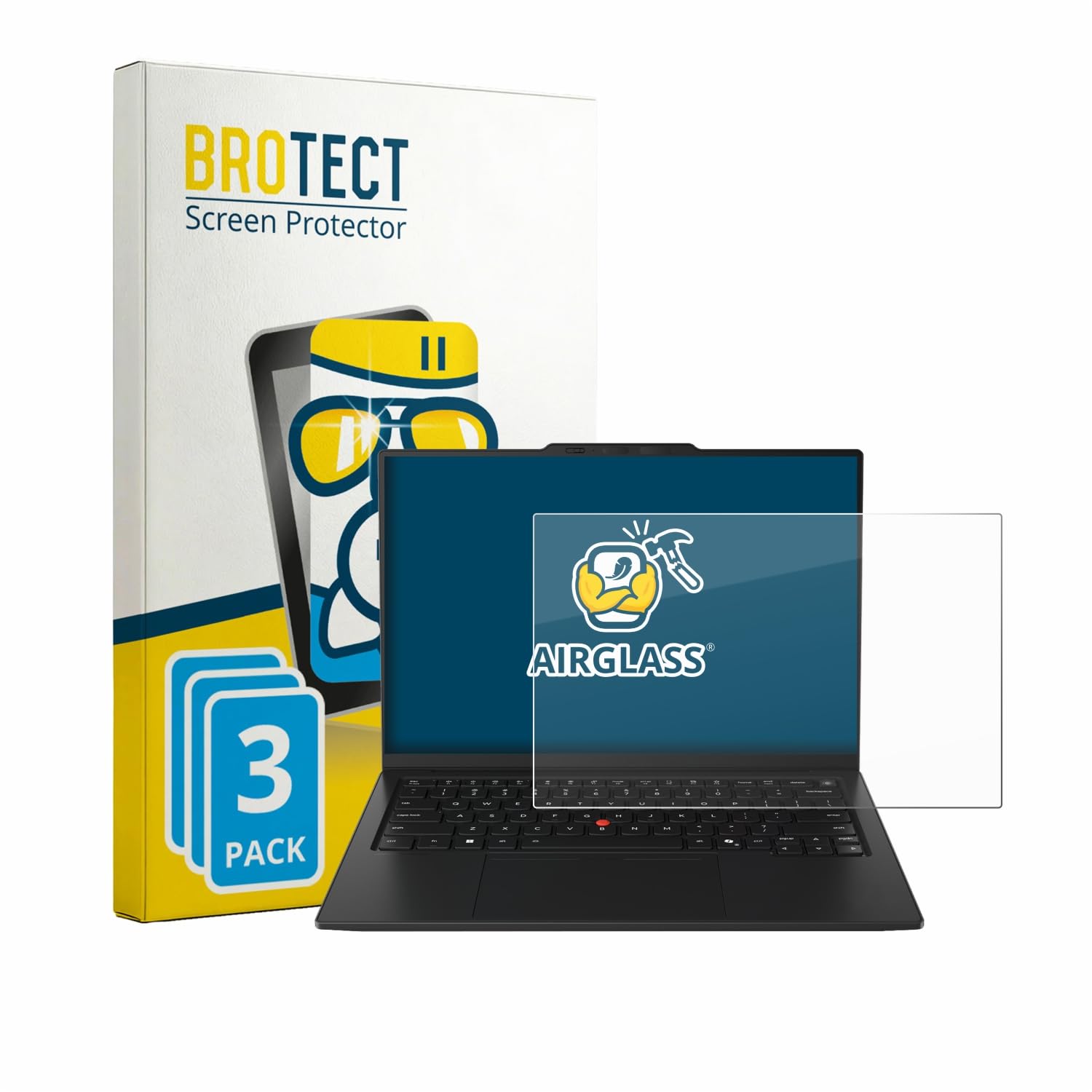 brotect Pellicola Protettiva Vetro per Lenovo ThinkPad X1 Carbon Gen 14 14" Protezione Schermo (3 Pezzi) [Durezza Estrema 9H, Chiaro]