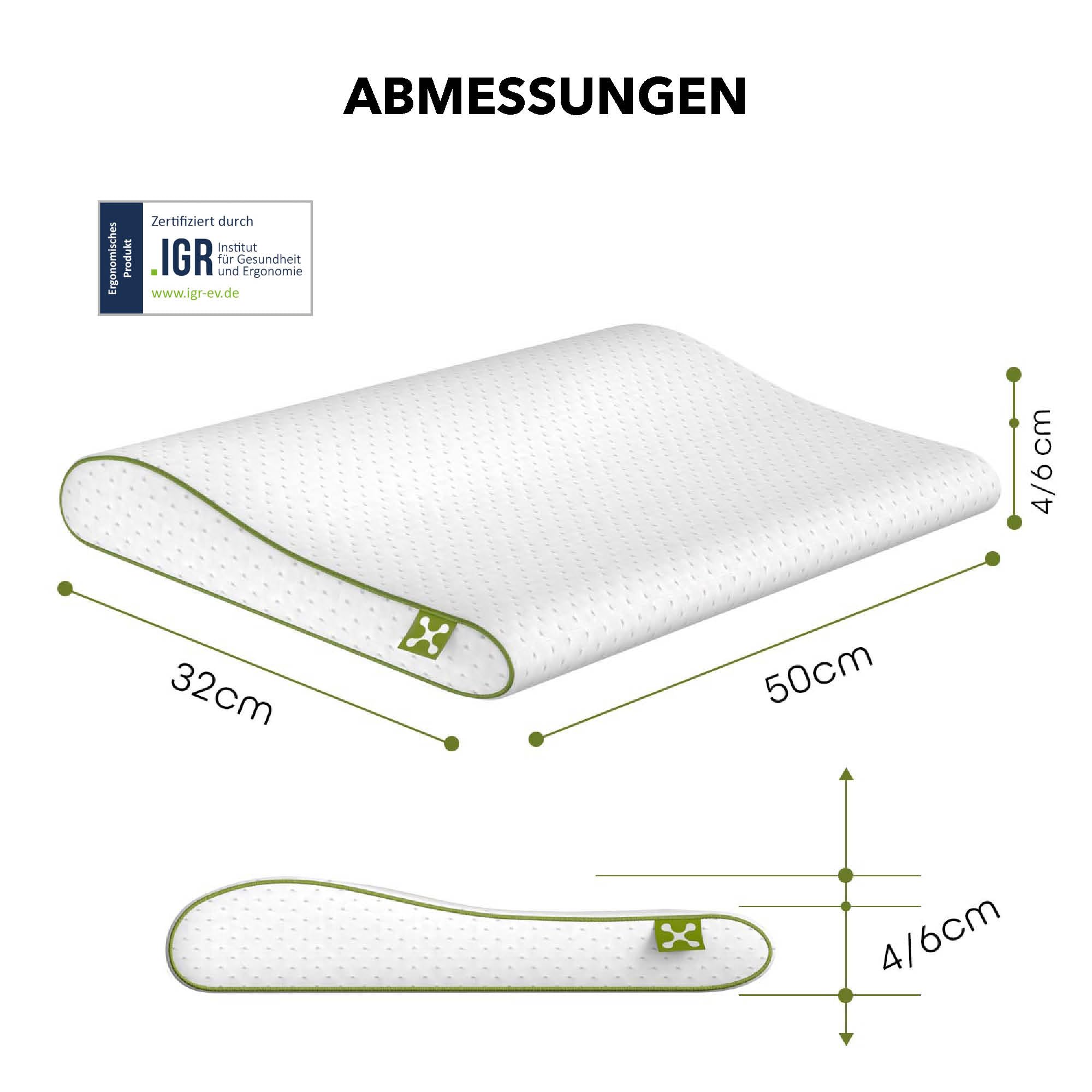 smartsleep® Kinder-Nackenkissen Ergonomic Pillow – Ergonomisches Memory Foam Kopfkissen mit Luftkanälen, formstabil für Kinder