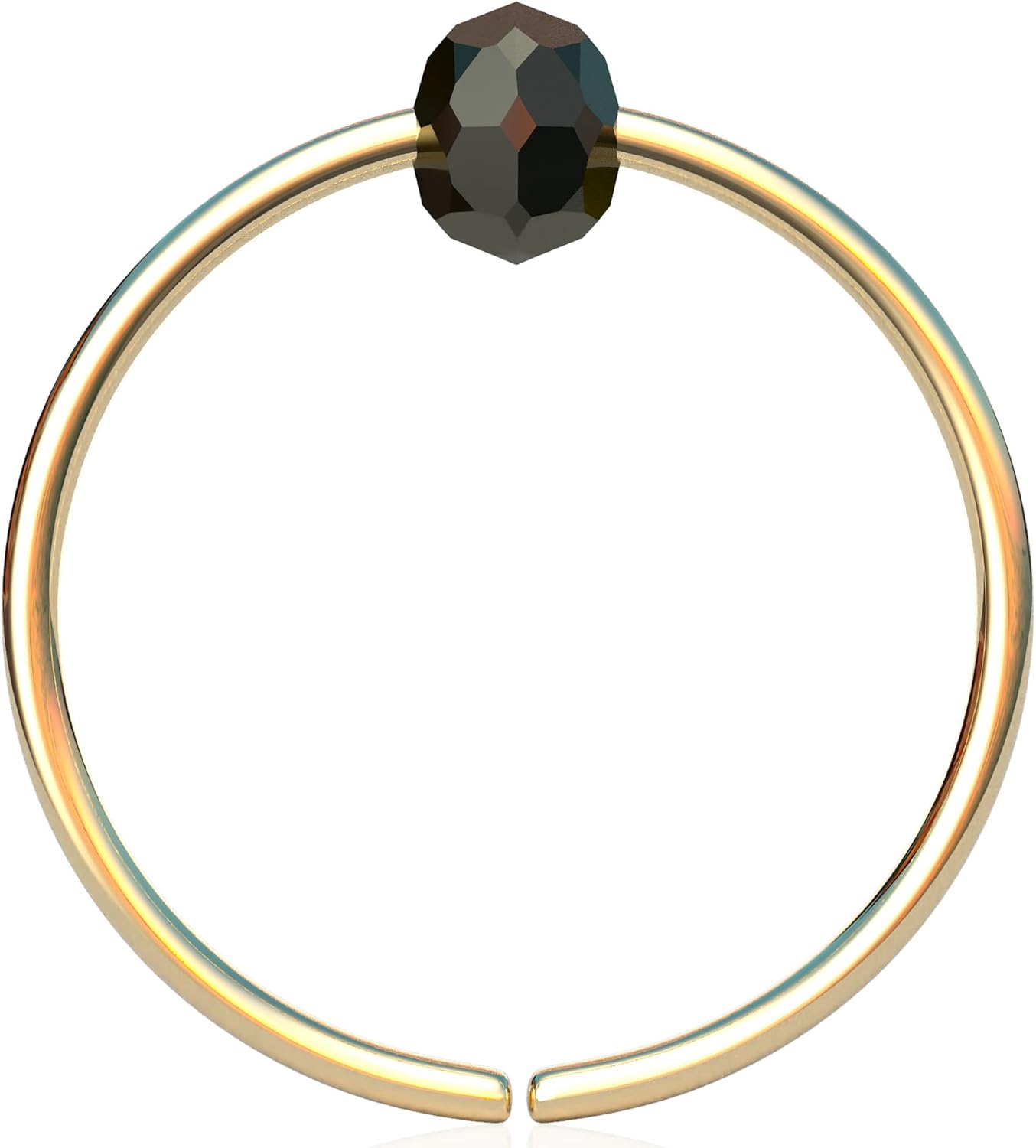 Sterling Silver and 14K Gold 7mm Hoop Earrings for Women - 20, 22 and 24 Gauge Helix Hoop Earrings with Opal or Bead Options - Image 3
