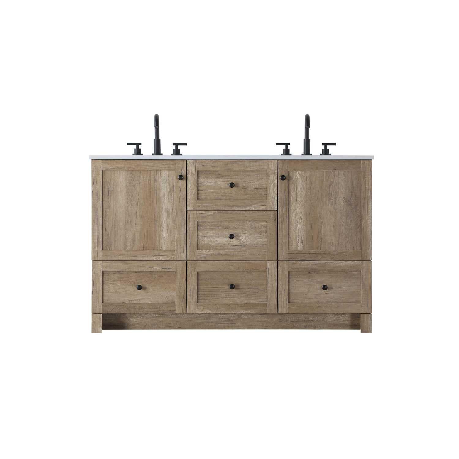 Elegant Kitchen and Bath 54" Double Bathroom Vanity in Natural Oak by Elegant Lighting – unspecified, Engineered Wood, Natural Oak, Model VF2854DNT