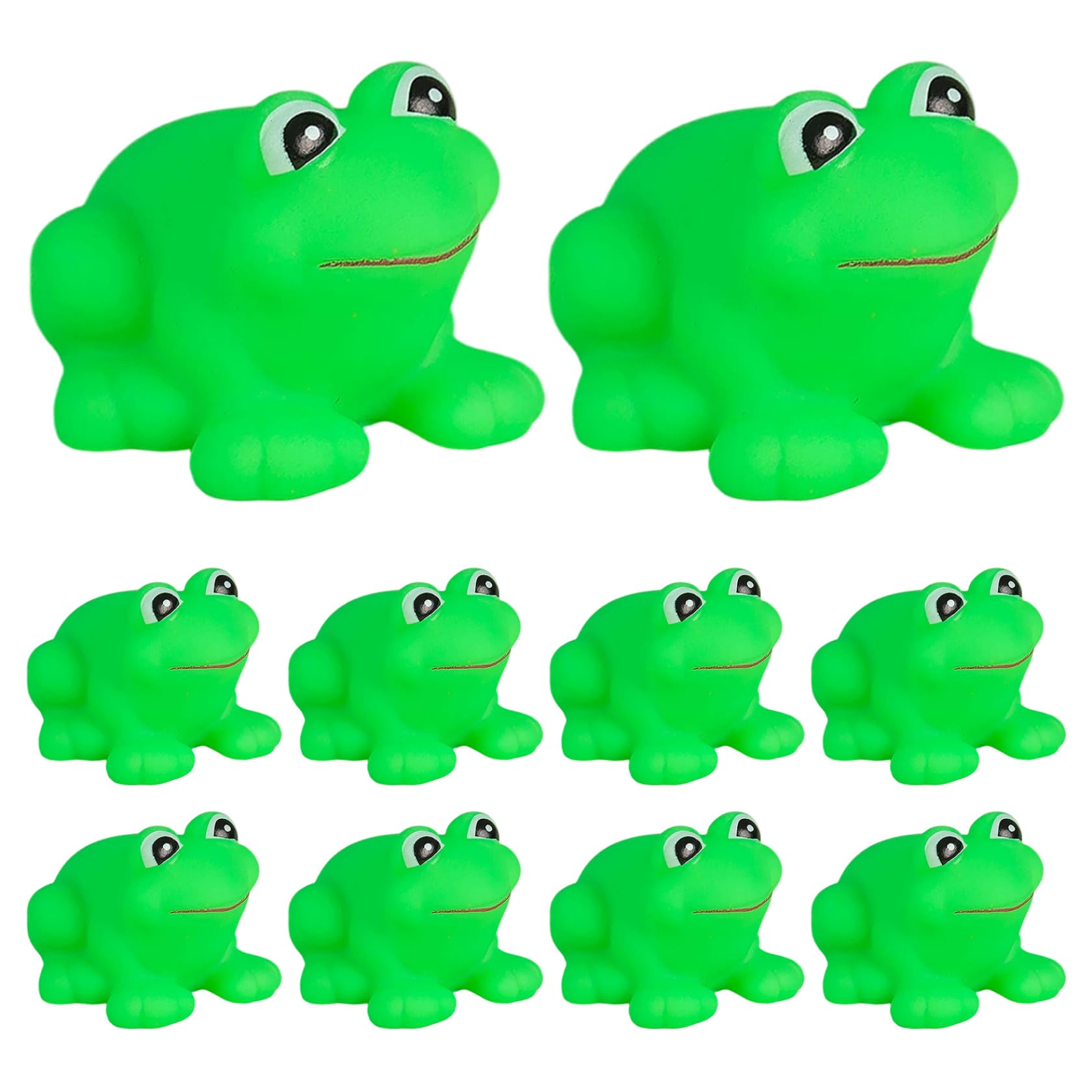Frog Bath Toy for Babies, 10 Pack Soft Rubber Frogs with Squeaker, Floating Bathtub Toys for Toddlers Sensory Play