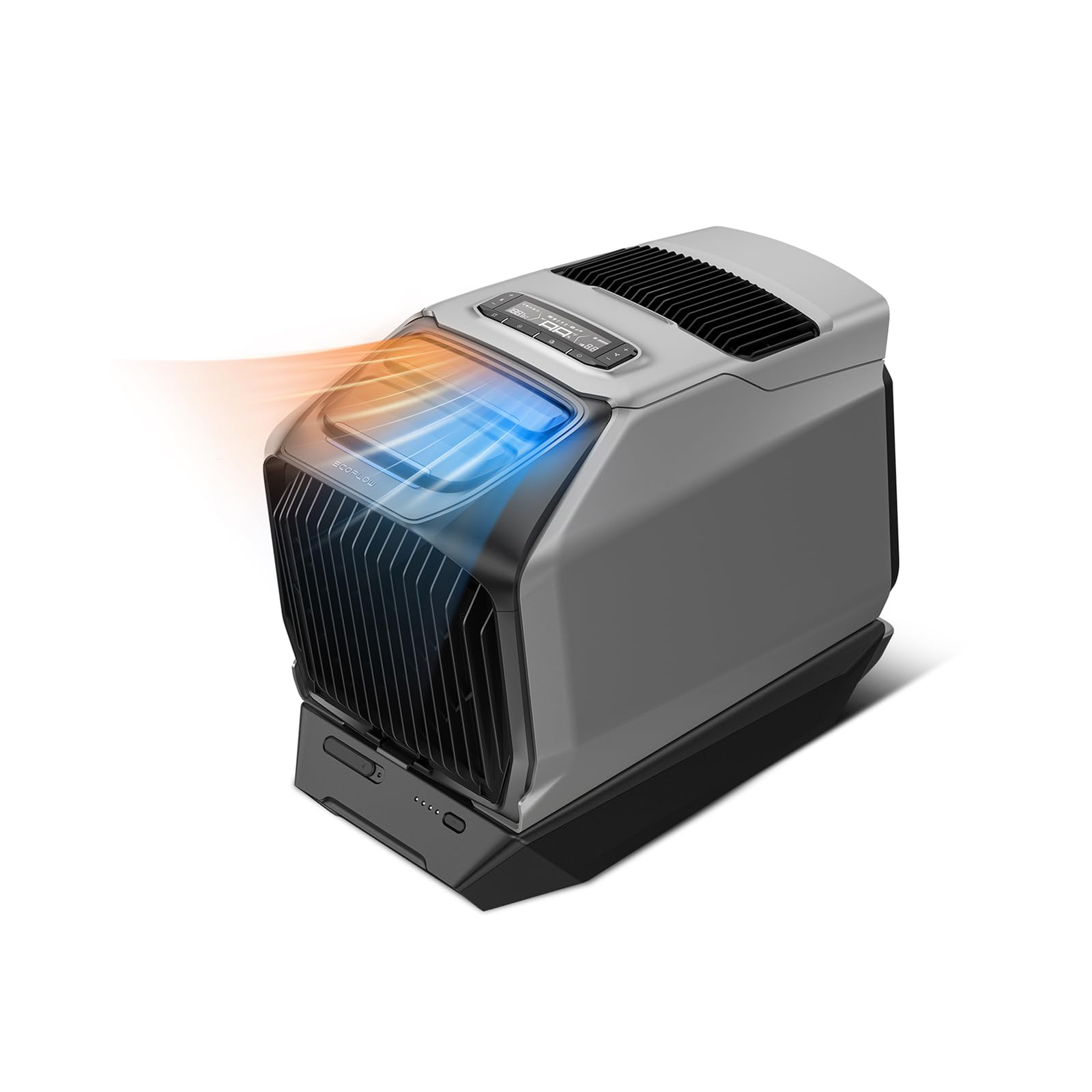 Climatiseur portable EcoFlow WAVE 3 avec batterie supplémentaire WAVE 2, refroidissement 1800 W, chauffage 2000 W, autonomie de 8h, contrôle via application, idéal pour camping, tentes, RVs,SUVs