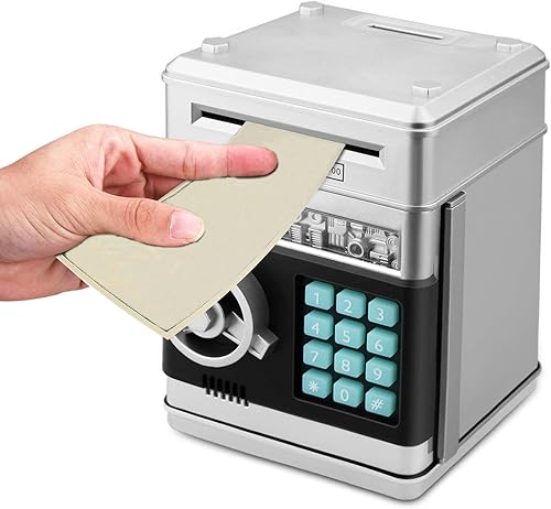 Miniatura 4 de Zonkin Alcancía de caricatura Caja de seguridad electrónica con contraseña tipo cajero automático Para monedas enrolla los billetes de forma