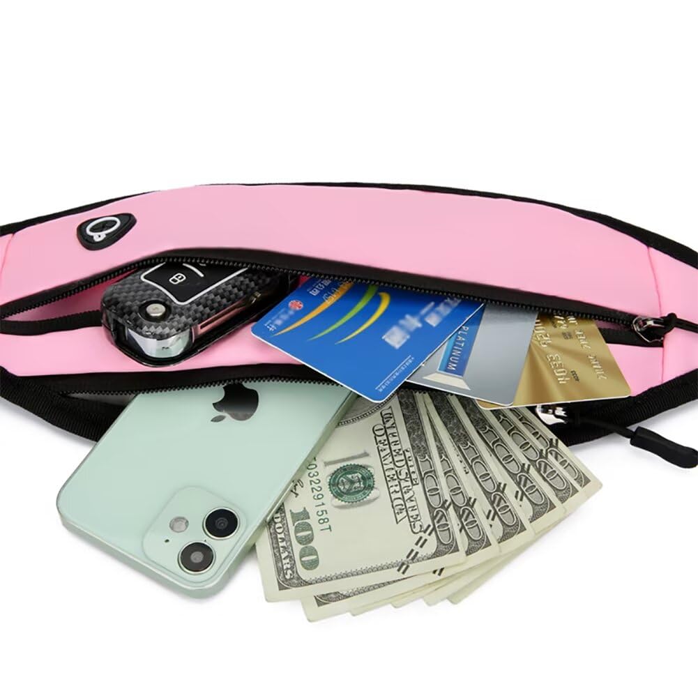 Riñonera para mujeres y hombres, ligera, de viaje, para dinero, cartera de viaje, impermeable, soporte para teléfono, Amarillo