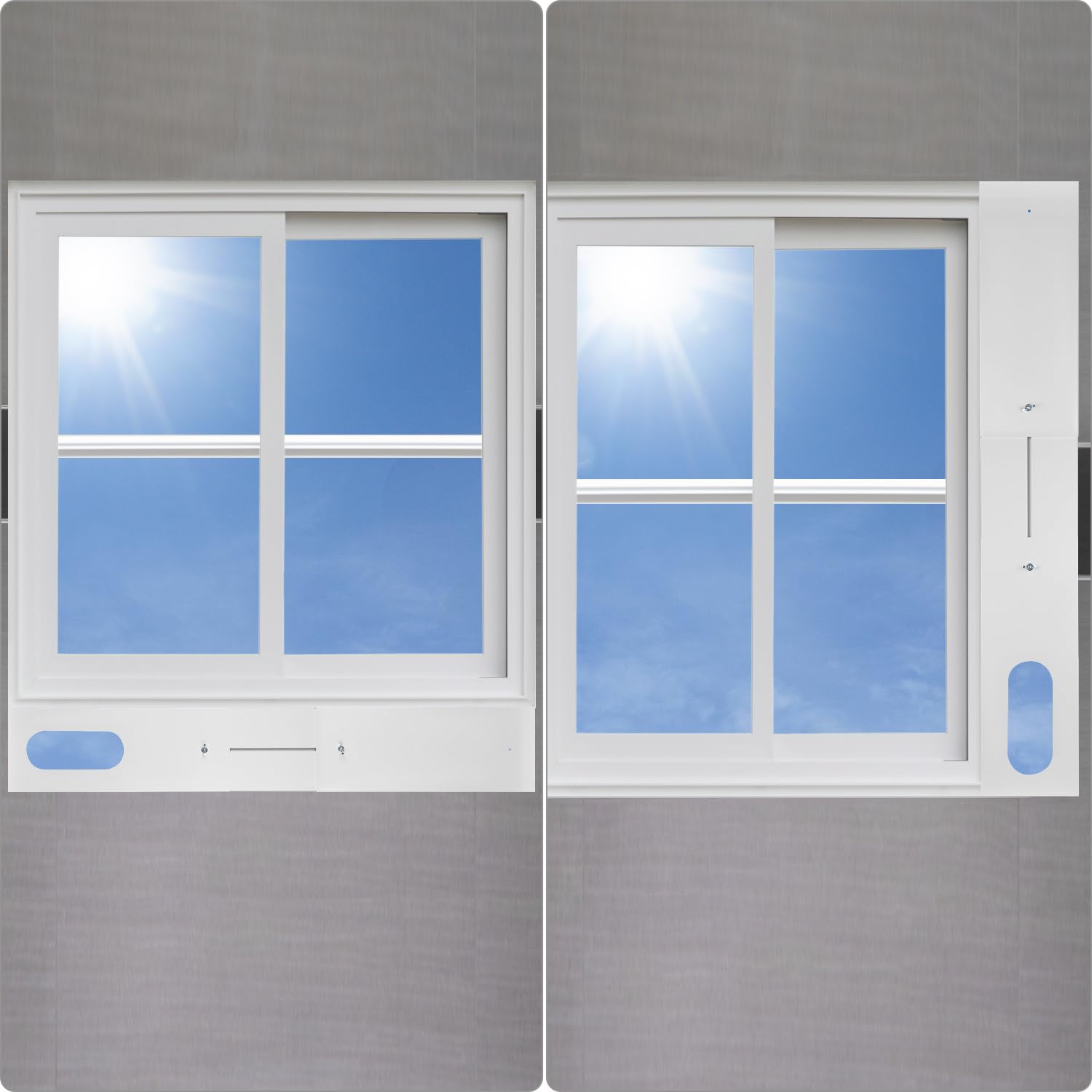QWORK® 3 Pièces Plaque Fenêtre Climatiseur, Étanchéité de Fenêtre de Climatiseur Mobile, Plaque Coulissante de Fenêtre Réglable Kit