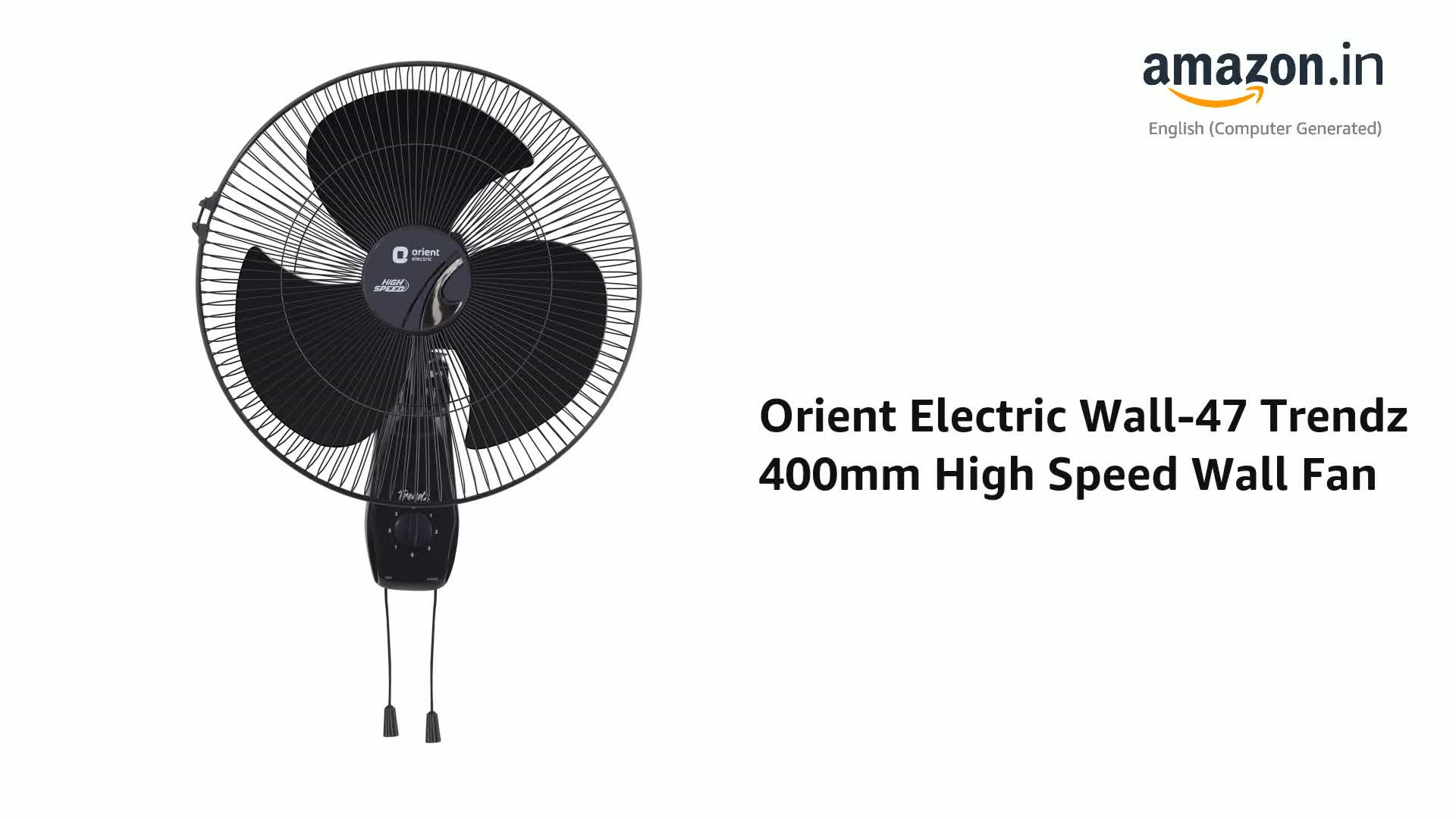 Orient Electric Wall-47 Trendz 400mm High Speed Wall Fan (Slate