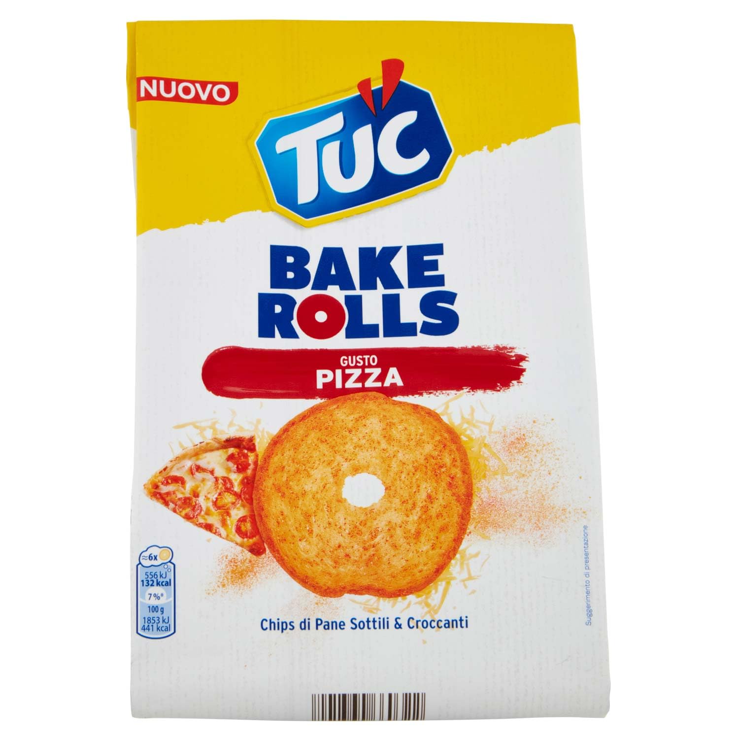 Tuc Bake Rolls, Gusto Pizza, Chips di Pane Cotte al Forno, Sottili e Croccanti, 150g 150 g (Confezione da 1)