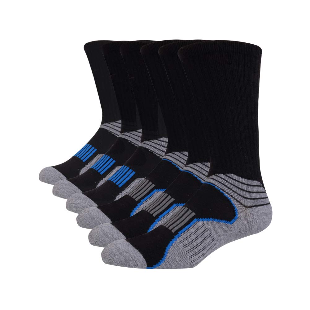 JOYNÉE Calcetines deportivos para hombre para correr y entrenar, paquete de 6 - Negro -
