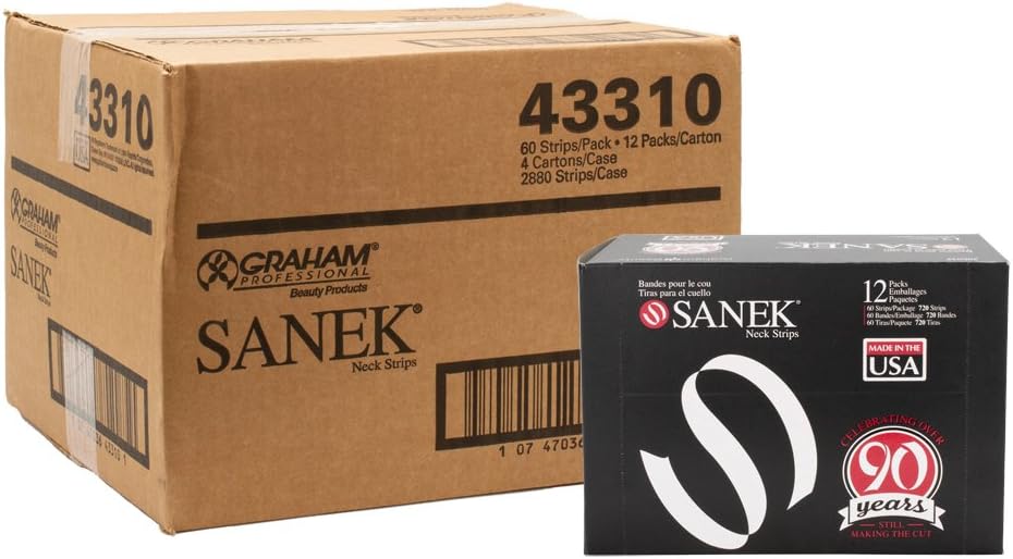 GRAHAM SANEK Salon Barber Stylist Neck Strips (12 Packs of 60) SD-43310 (4 Pack)