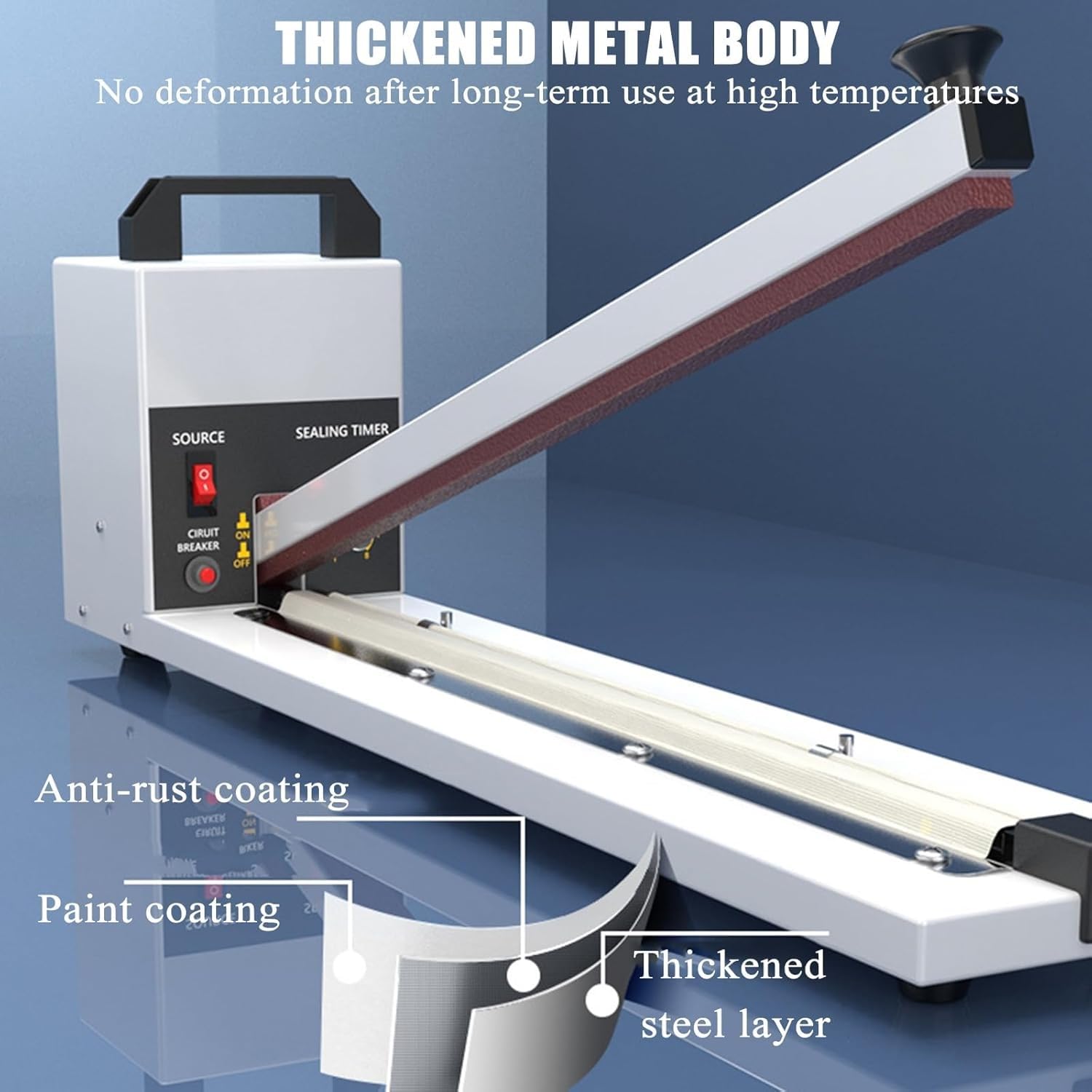 Máquina eléctrica de sellado de bolsas, sellador de prensa térmica portátil, ancho de sellado de 8 mm, 8 ajustes de temperatura, ideal para bolsas de papel de aluminio y mylar, kraft y
