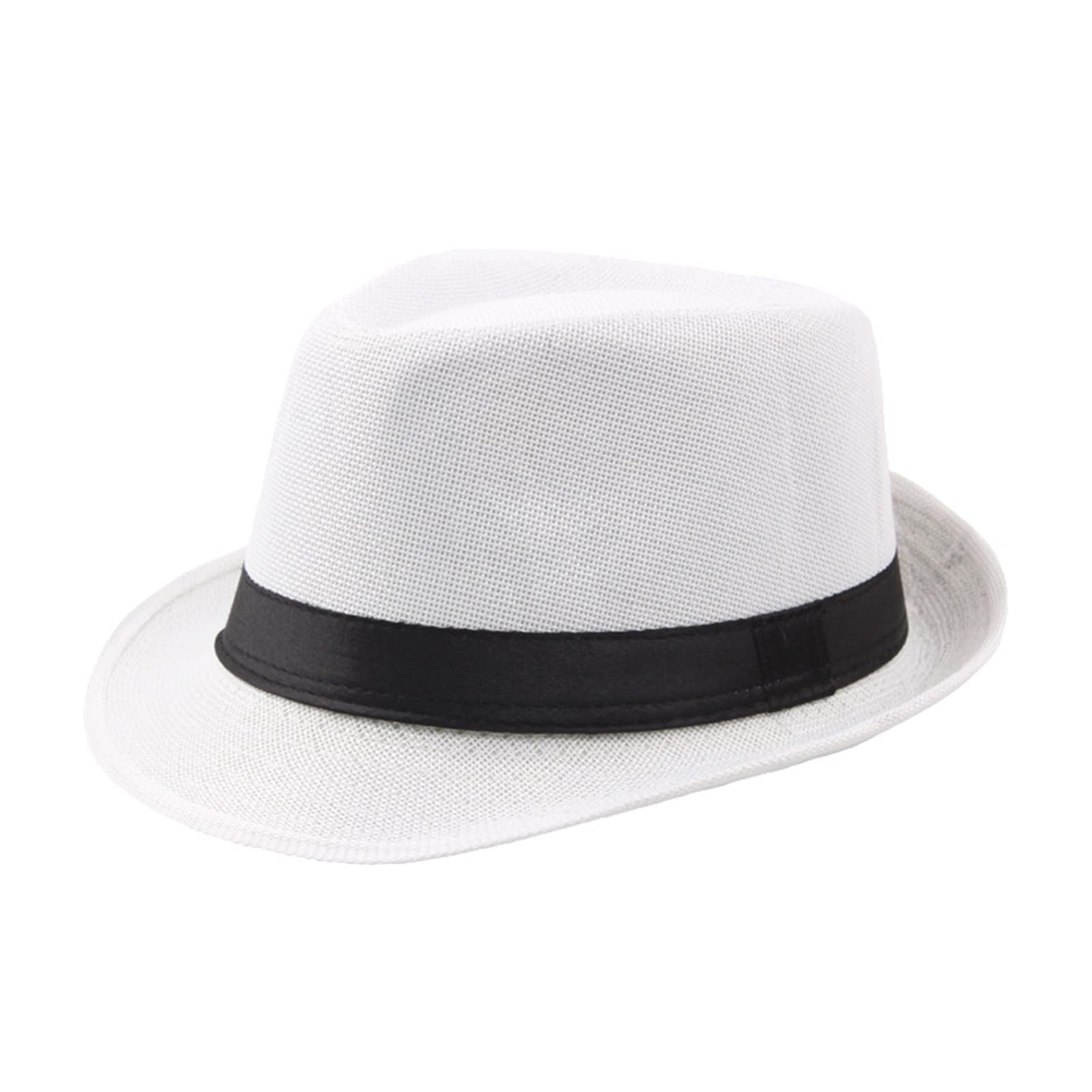 matumou Fedora Hat Wide Brim Color Panama Boater Summer Beach Sunhat for Vacation Male