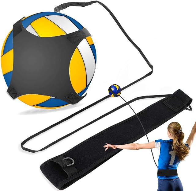 Volleyball Training Equipment, Volleyball Serve Kit Volleyball Training Aid with Waist Strap, Volleyball Self Training for Solo Practice of Arm Swing Rotations, Serving, Spiking and Hitting