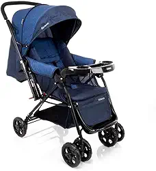 Carrinho de Bebê Cosco Kids, Reverse, Azul Rajado