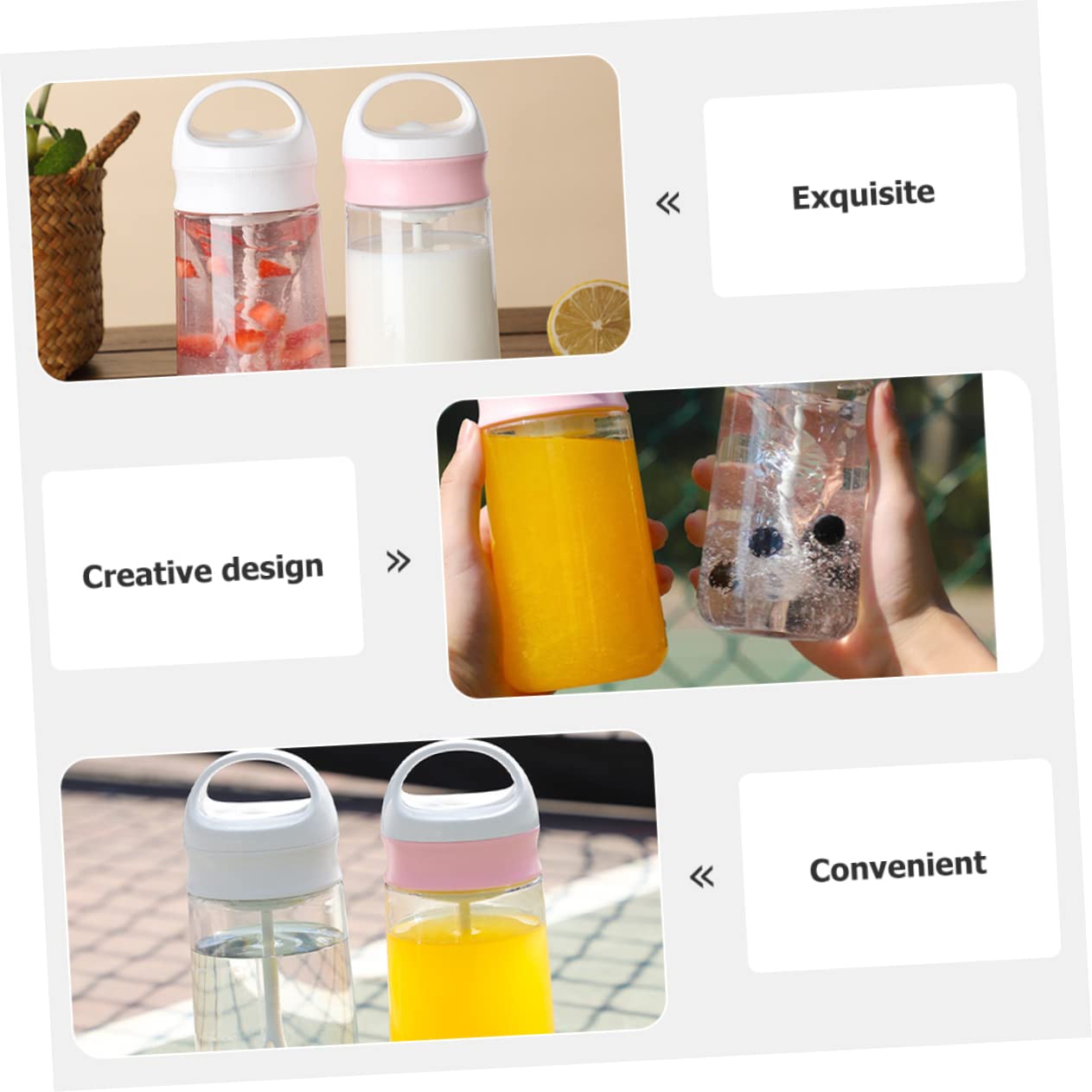 GAROZATION Electric Mixing Cup Insulated Tumbler Coffee Mixed Drink Stainless Cup