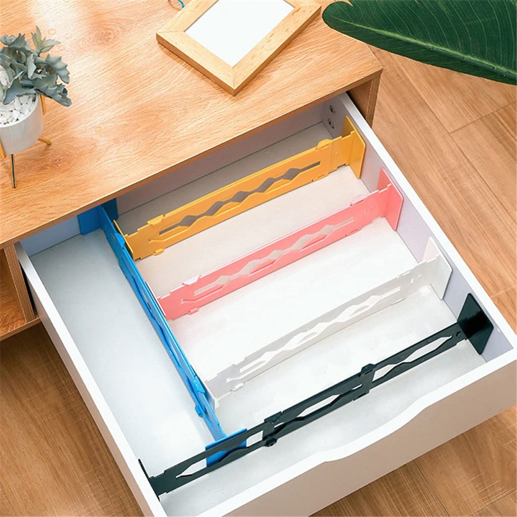 Divisori per cassetti Regolabili in plastica da 4 Pezzi Organizer Retrattile Stretch Storage Partition Board Multiuso DIY Home Office (3)