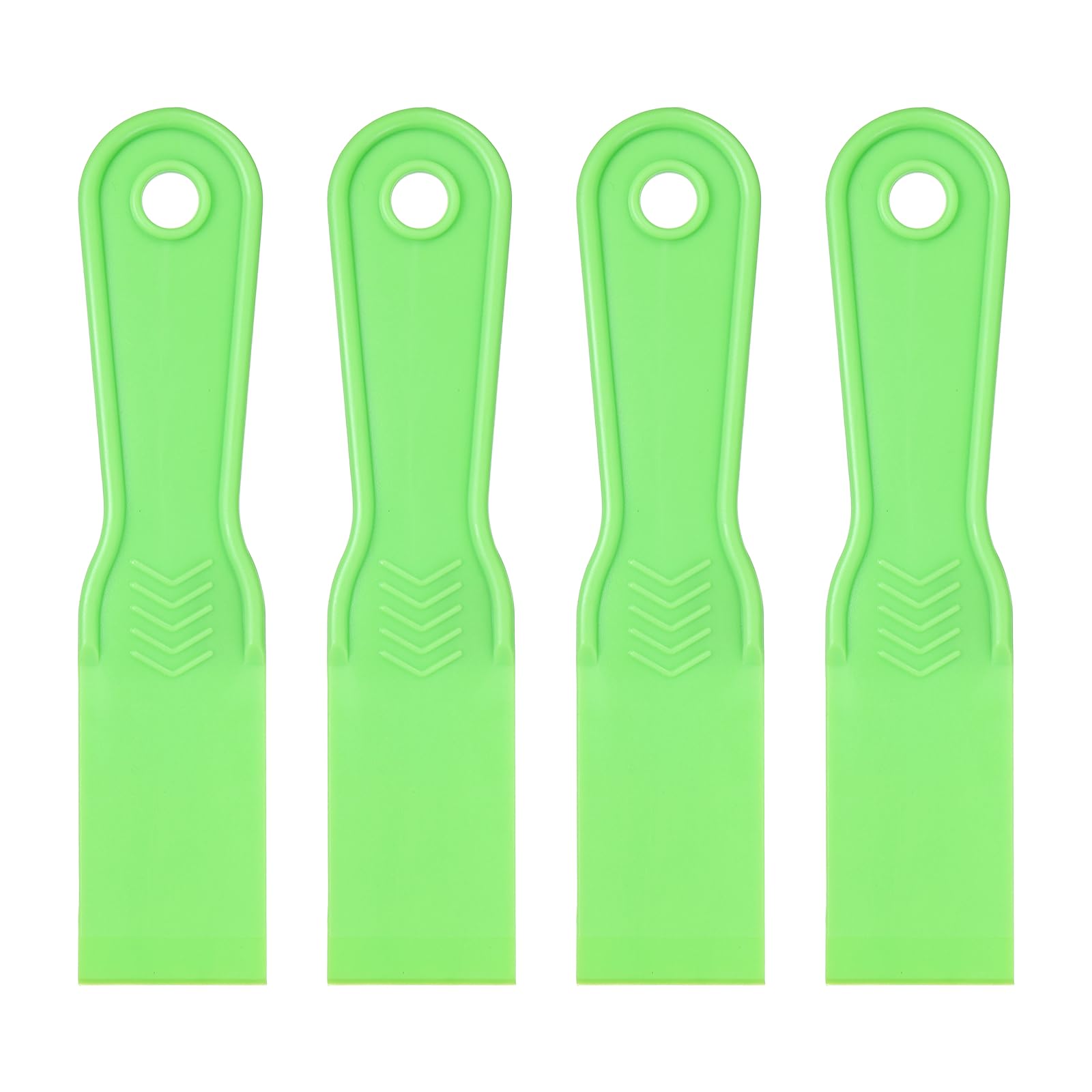 sourcing map 4pcs Putty Scraper 1.5" Plastic Flexible Putty Knives Disposable Paint Spreader Cleaner Tool for Spackling, Patching Painting Repairing, Green