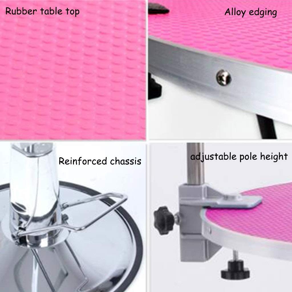 Haustierpflegetisch Leichtes Hunde- und Katzenbadebett Zuhause Verstellbarer, hydraulisch anhebbarer runder Pflegetisch Haustierdusche und Badezubehör (Farbe: A, Größe: 75–85 cm)