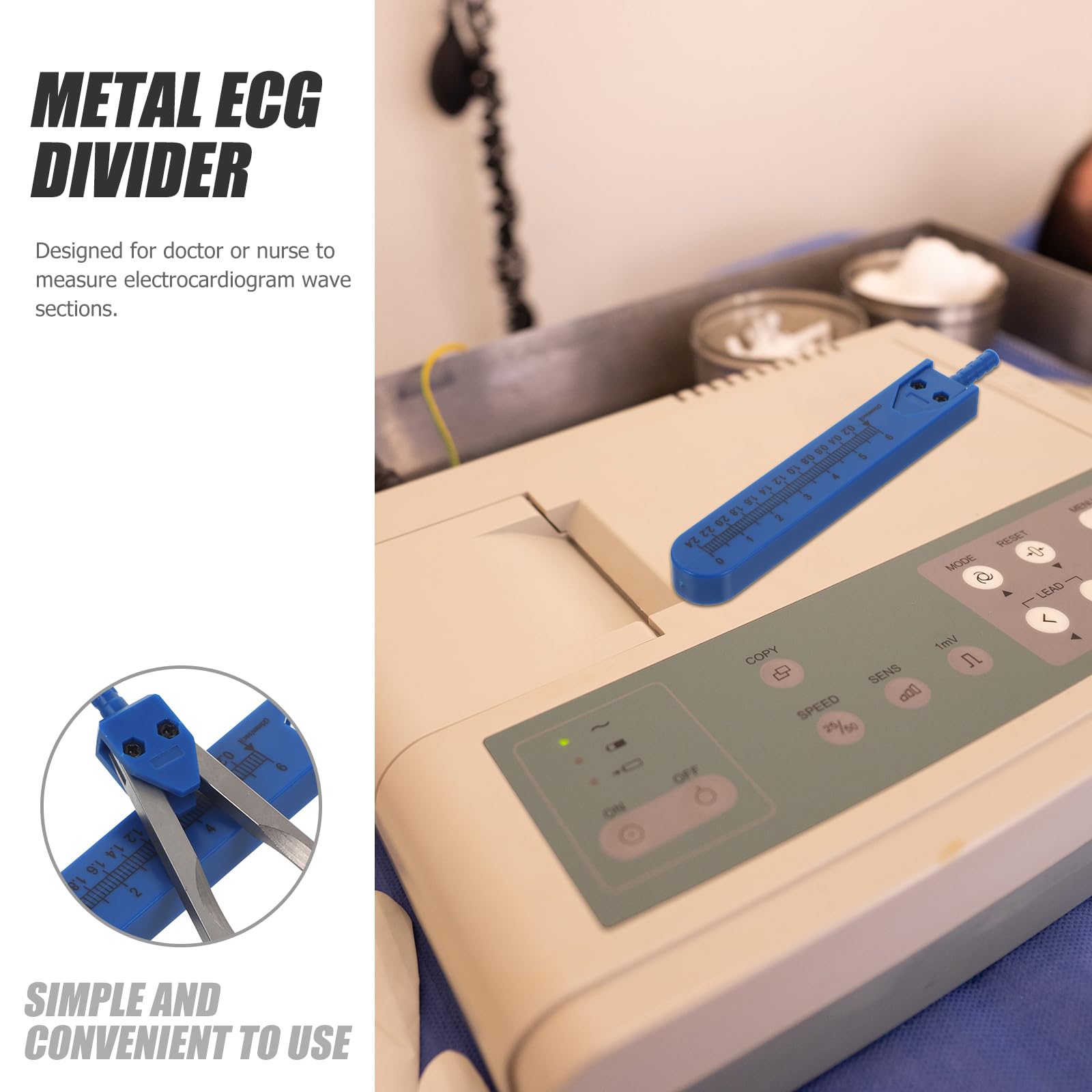 iplusmile Caliper - Caliper de metal para de freno de, medidor con regla, herramienta de medición para medir electrocardiografía (azul)