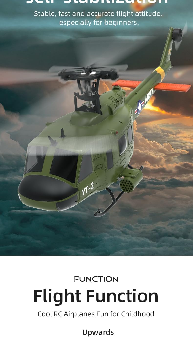 Diagram showing helicopter flight functions: Upwards, Downwards, Right Flight, Left Flight, Turn Right, Turn Left, Onward, Backwards.