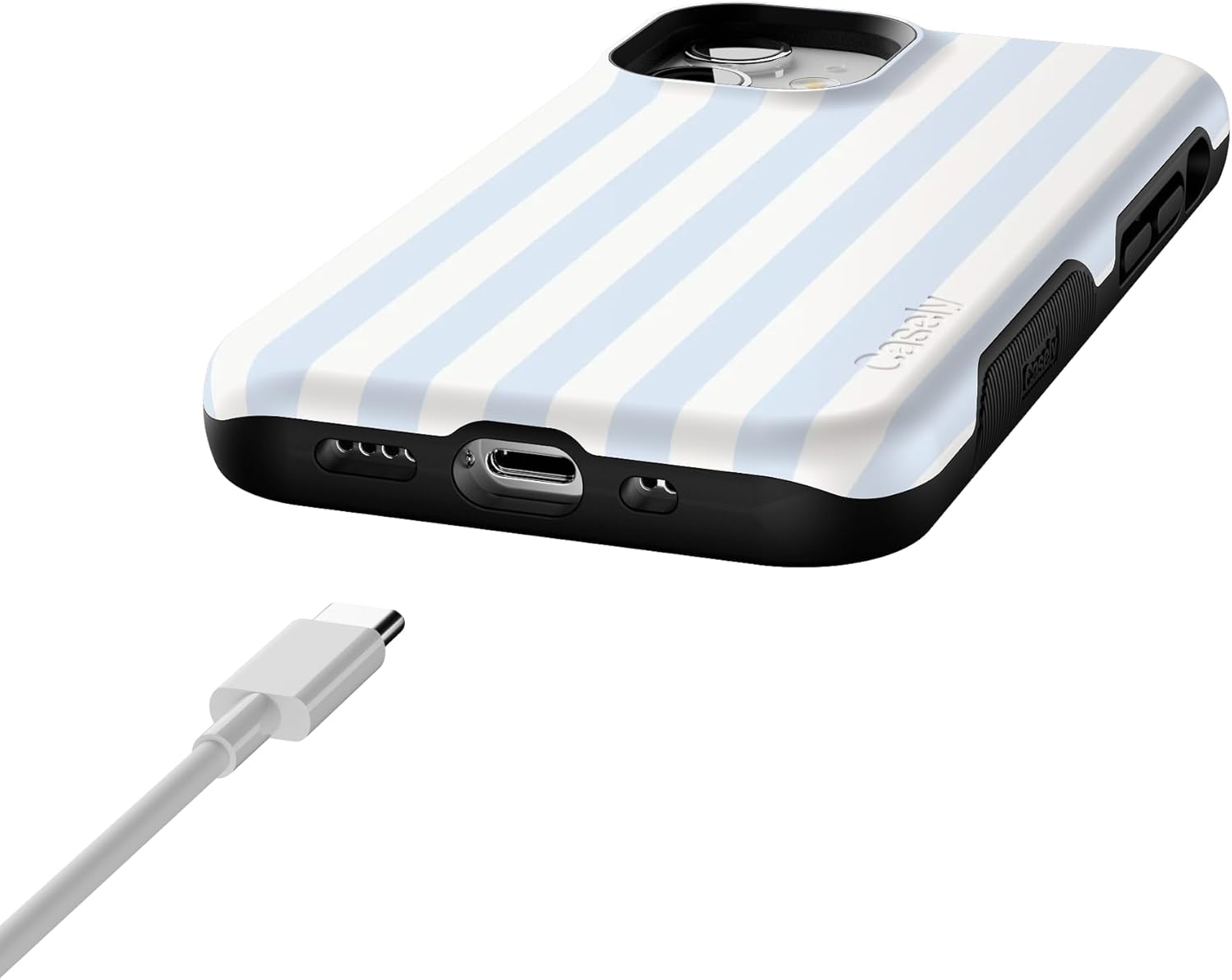 Casely iPhone 12 Mini Case | Blue Stripes | Sunday Best | Bold Protective Design | Compatible with MagSafe