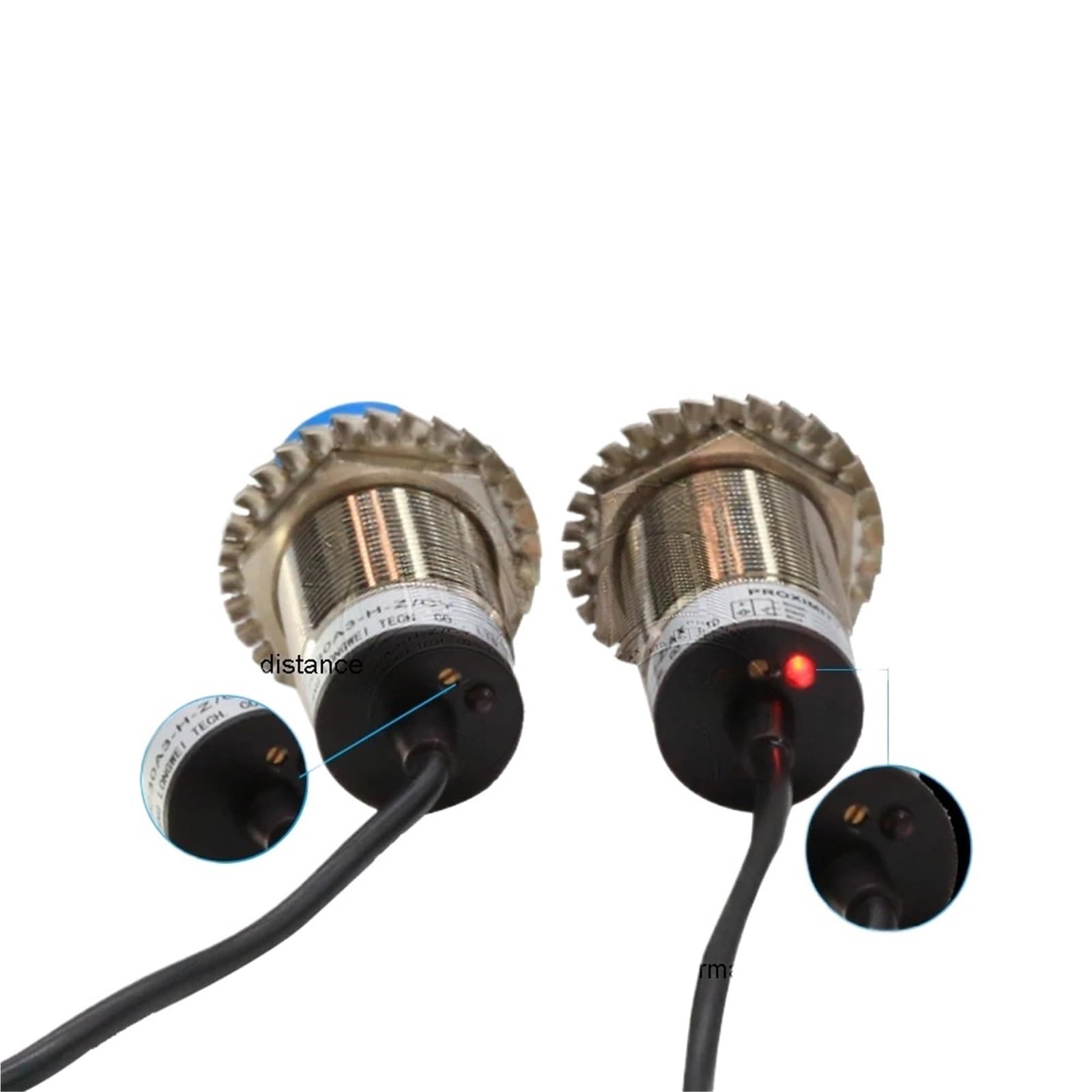 Sensor de proximidad Capacitivo M30, precisión de 10 mm y 20 mm, interruptores NPN, Longitud de línea: 2 m(Non-Shield (20mm),AC NO)