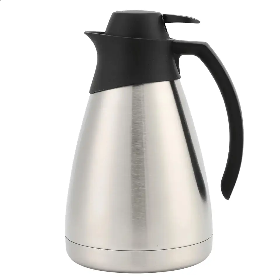Garrafa Térmica Inox 1 Litro Café Bule Jarra Chá Leite Chimarrão Água com Gatilho de Pressão Bebida Quente e Fria Ampola de Aço Inoxidável