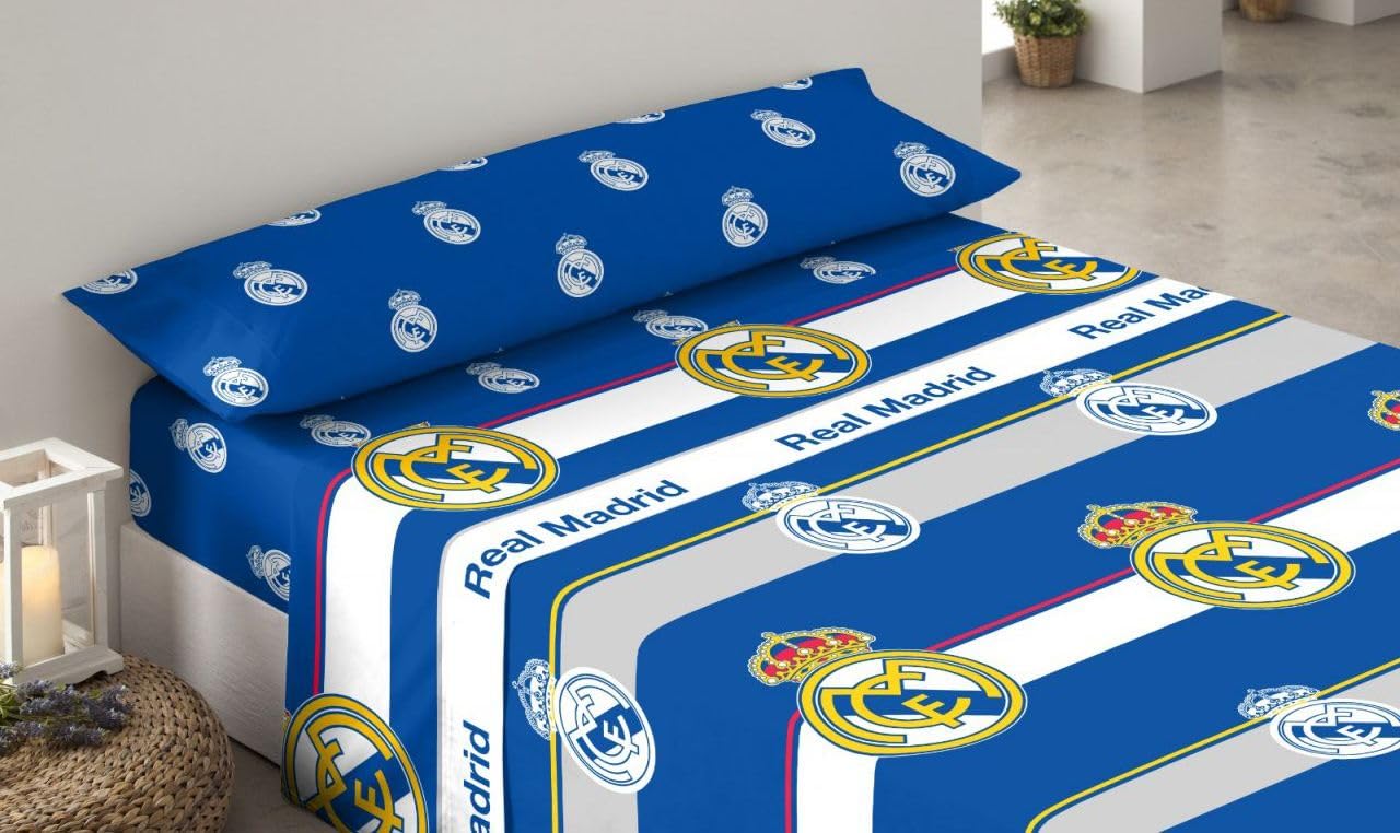 Juego DE SÁBANAS TÉRMICAS Real Madrid CORALINA - 090 cm., Blanco