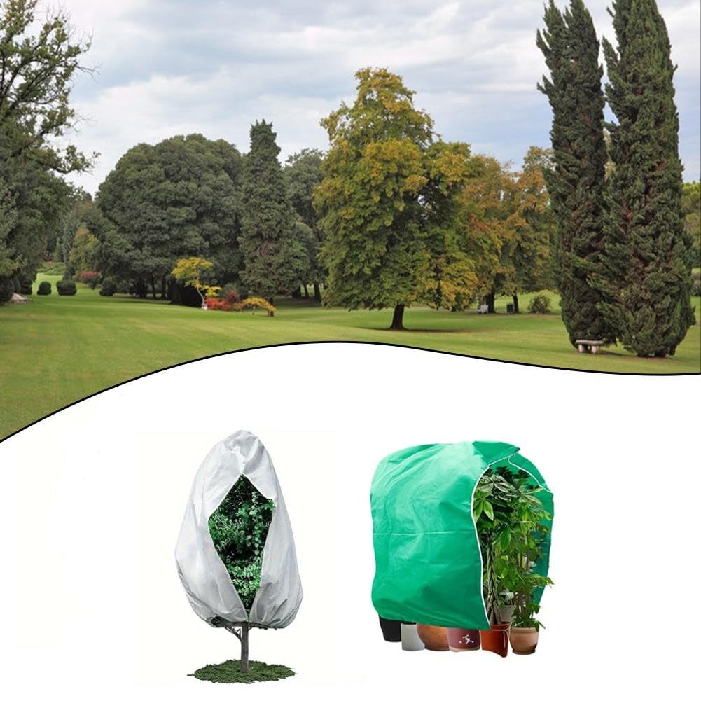 FACAIIO Telo protettivo antigelo per piante, con coulisse e chiusura lampo, in tessuto non tessuto spesso, 300 x 300 cm, verde