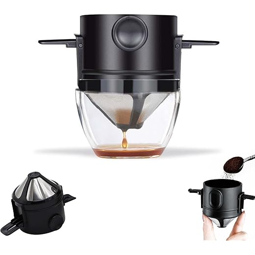 Filter Coffee Machine with Bottom Cup Stainless Steel Reusab