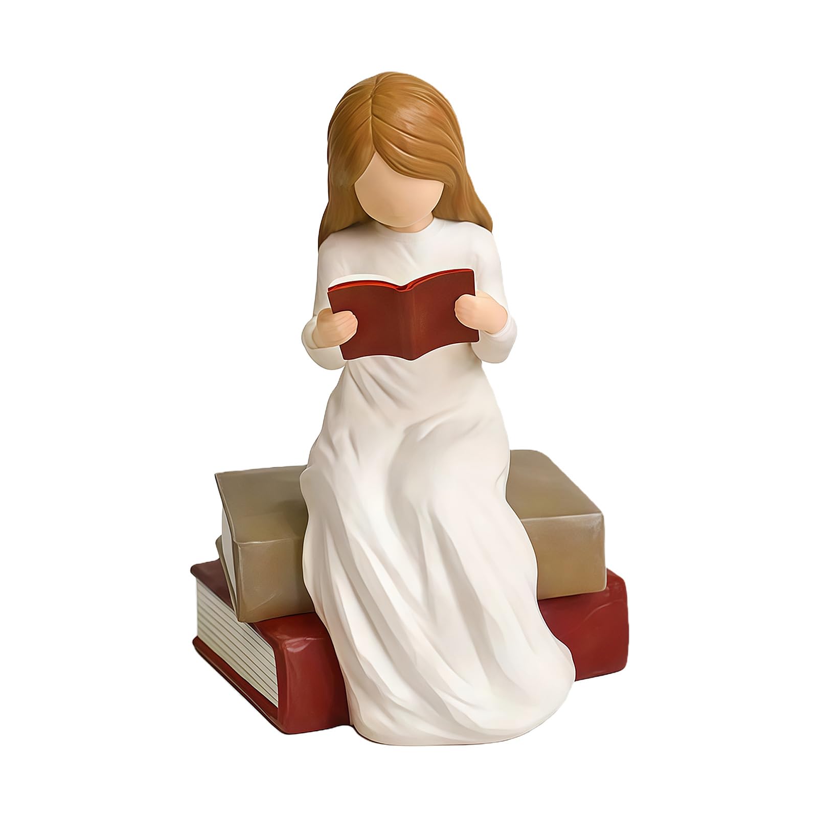 Osniyaw Girls Multicolor Reading Thinker Statue, Reading Figurines, Decorative Sculpture, Ornament, Bookshelf Decoration, Gift For Book Lovers, Decorative Sculptures For Home Decorations